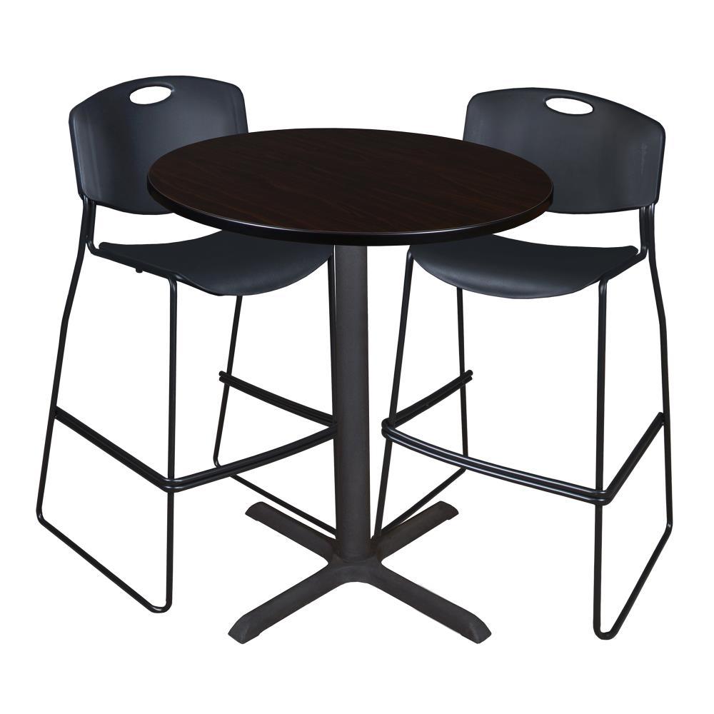 Regency TCB36RNDMW4495BK Breakroom Brown 4-Person Training Table (36-in W x 42-in H)