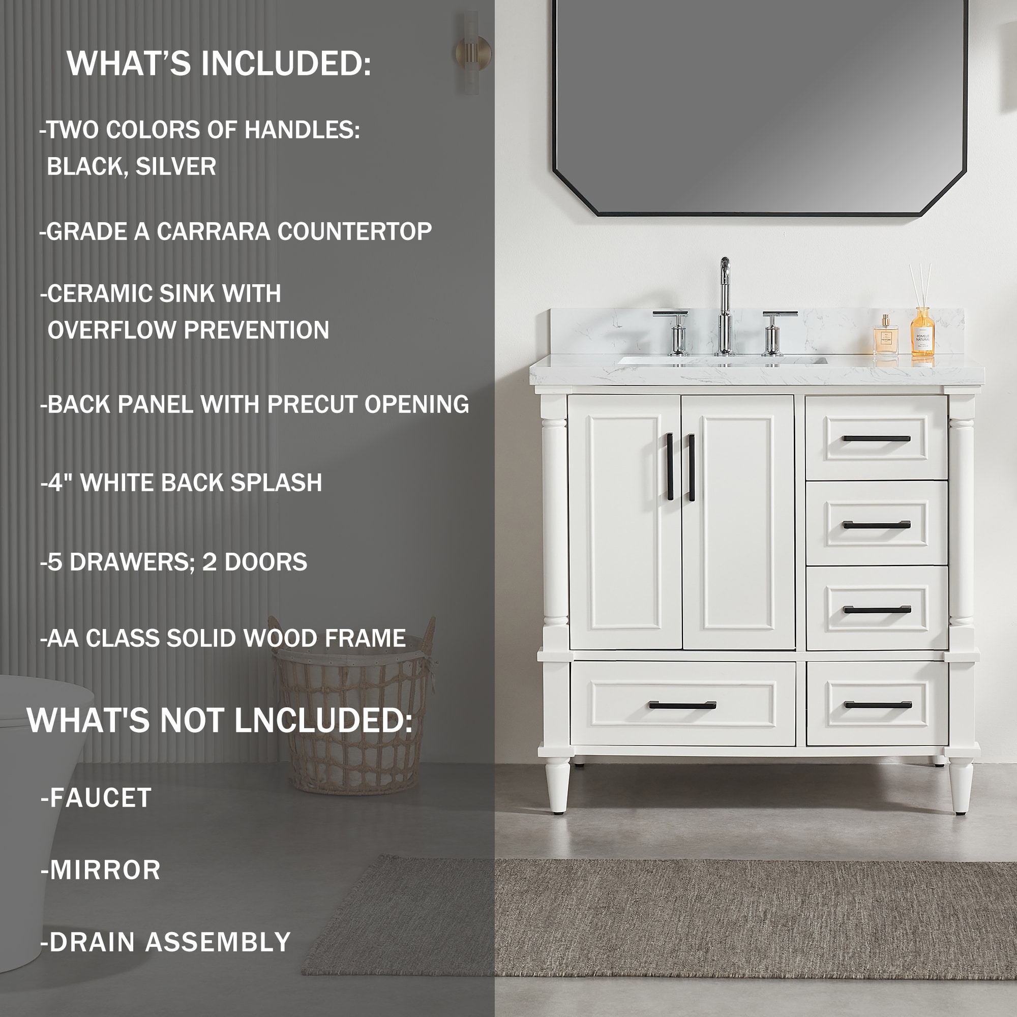 Forclover MONMVB06-36WH Bath-Vanity-Combo - View #2