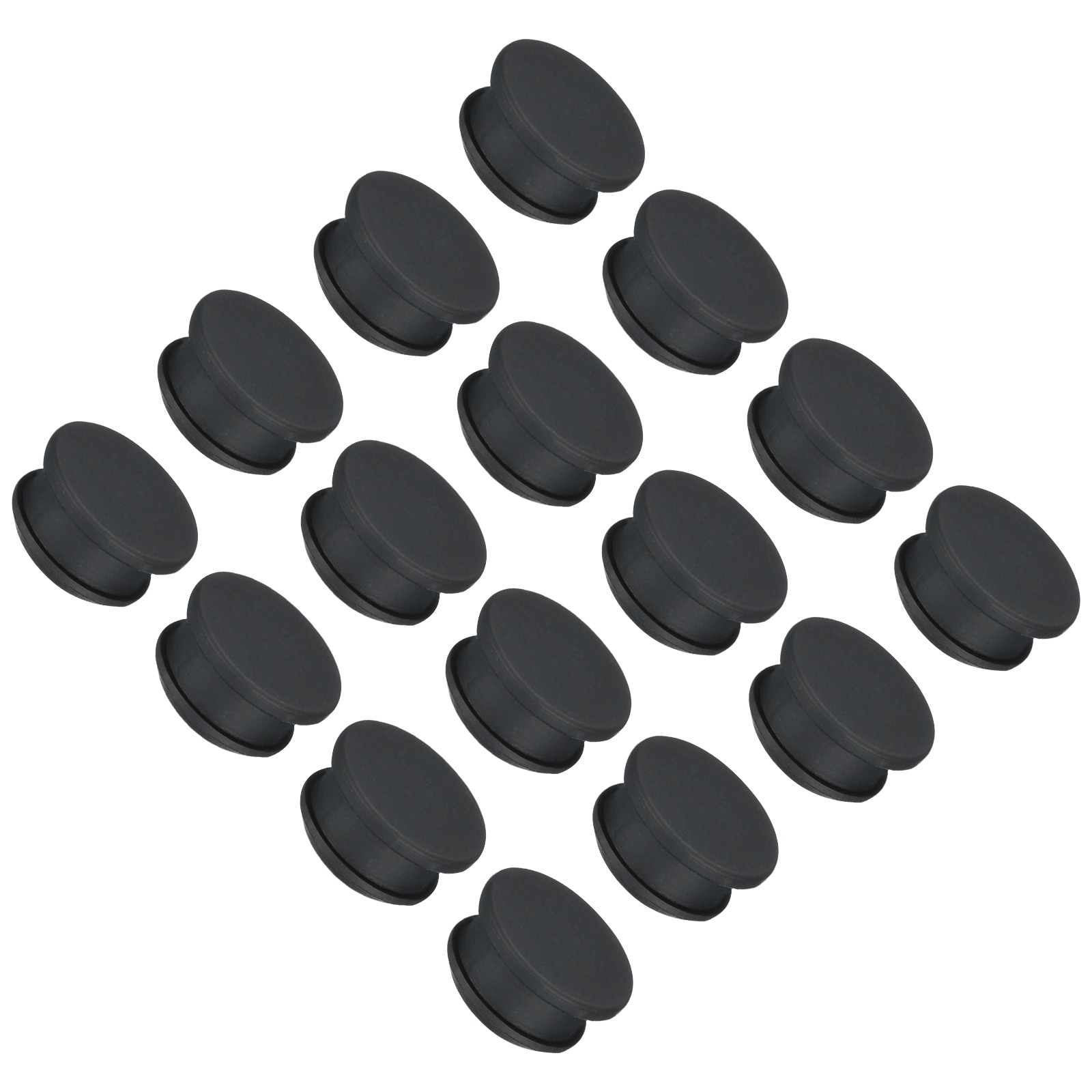 Unique Bargains Silicone Snap in Locking Hole Plugs Rubber Panel Seal Cover Flush Type Panel Round for Kitchen Rubber Bulkheads Waterproof Sealing Plugs 17mm/0.67 Inch Mount Dia Black 16pcs