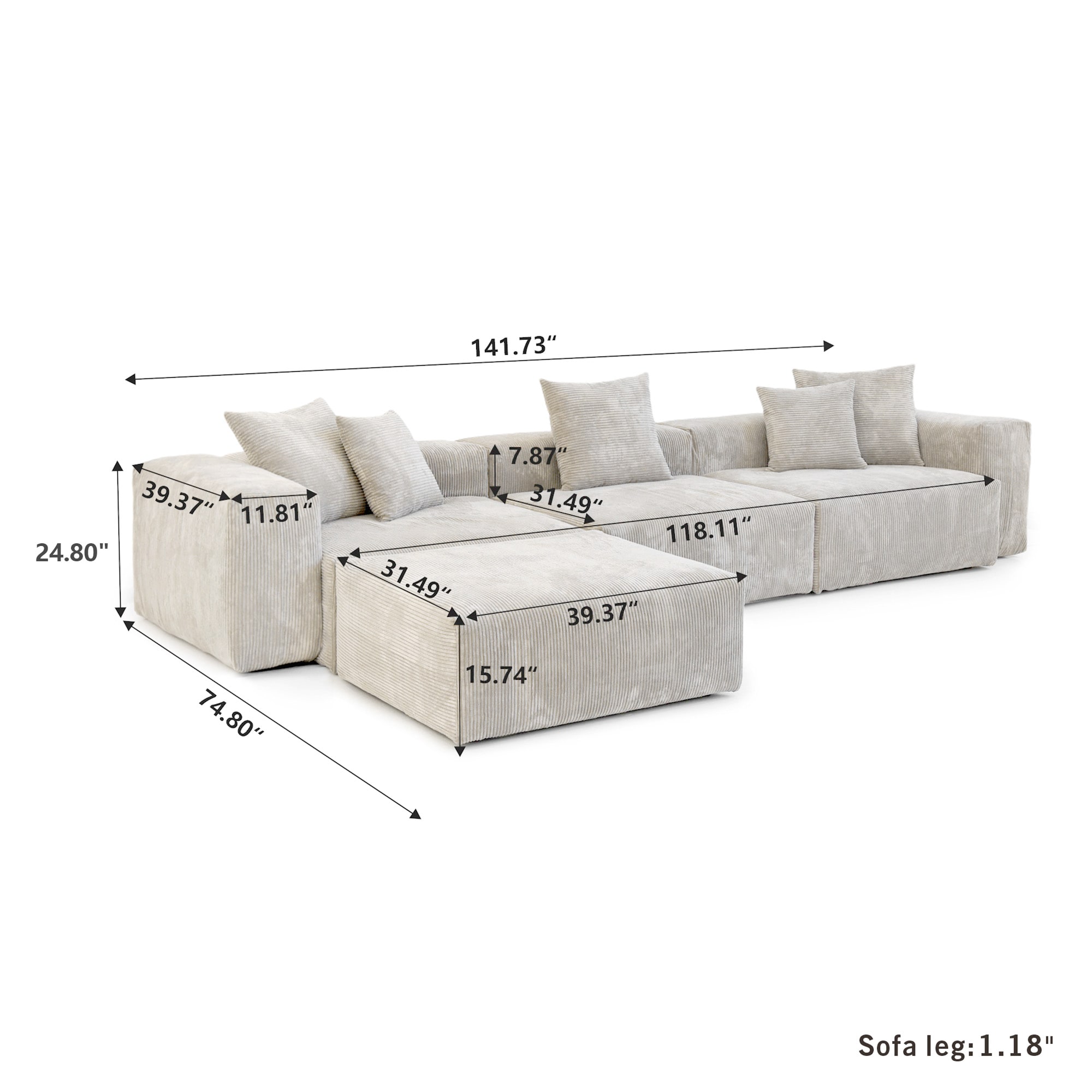 BuotiqHom DH-S3+1-126BE Sofas-Loveseats - View #2