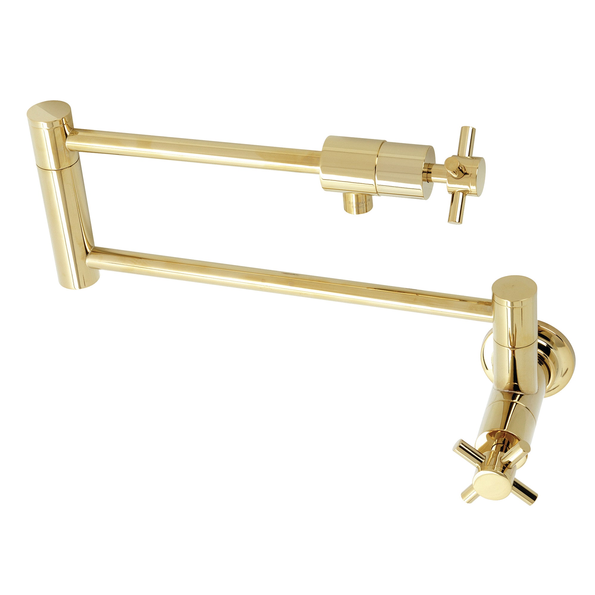 Kingston Brass WLKS4102DX Concord Polished brass Double Handle Wall-mount Pot Filler Kitchen Faucet with Sprayer