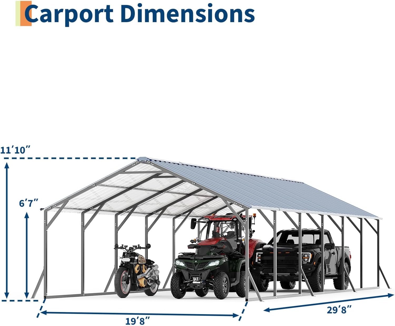 IdealHouse JOEY-M6IS38TGCV4L Carport-Covers - View #3