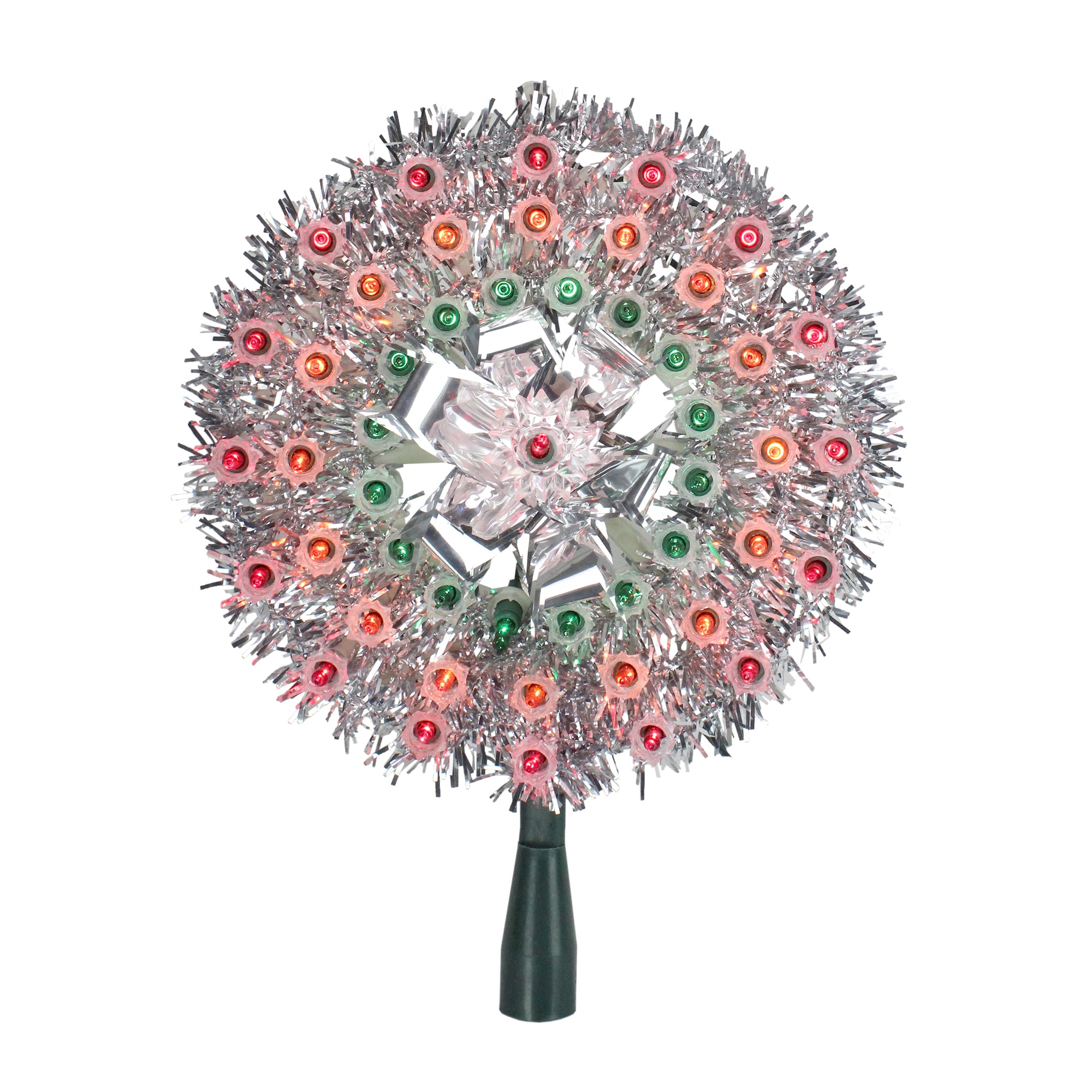 Northlight 33388871 8-in Star Silver Multicolor Christmas Tree Topper