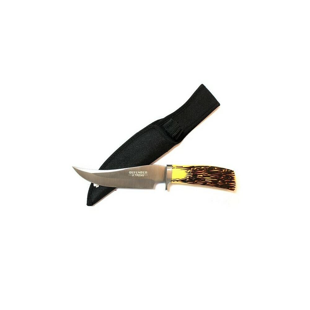 Shelter SLTR1308 7592 Defender Xtreme Silver Hunting Knife with Sheath, 10.5 in.