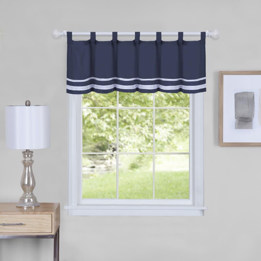 Achim Dakota 14-in Navy Polyester Rod Pocket Valance in the Valances ...