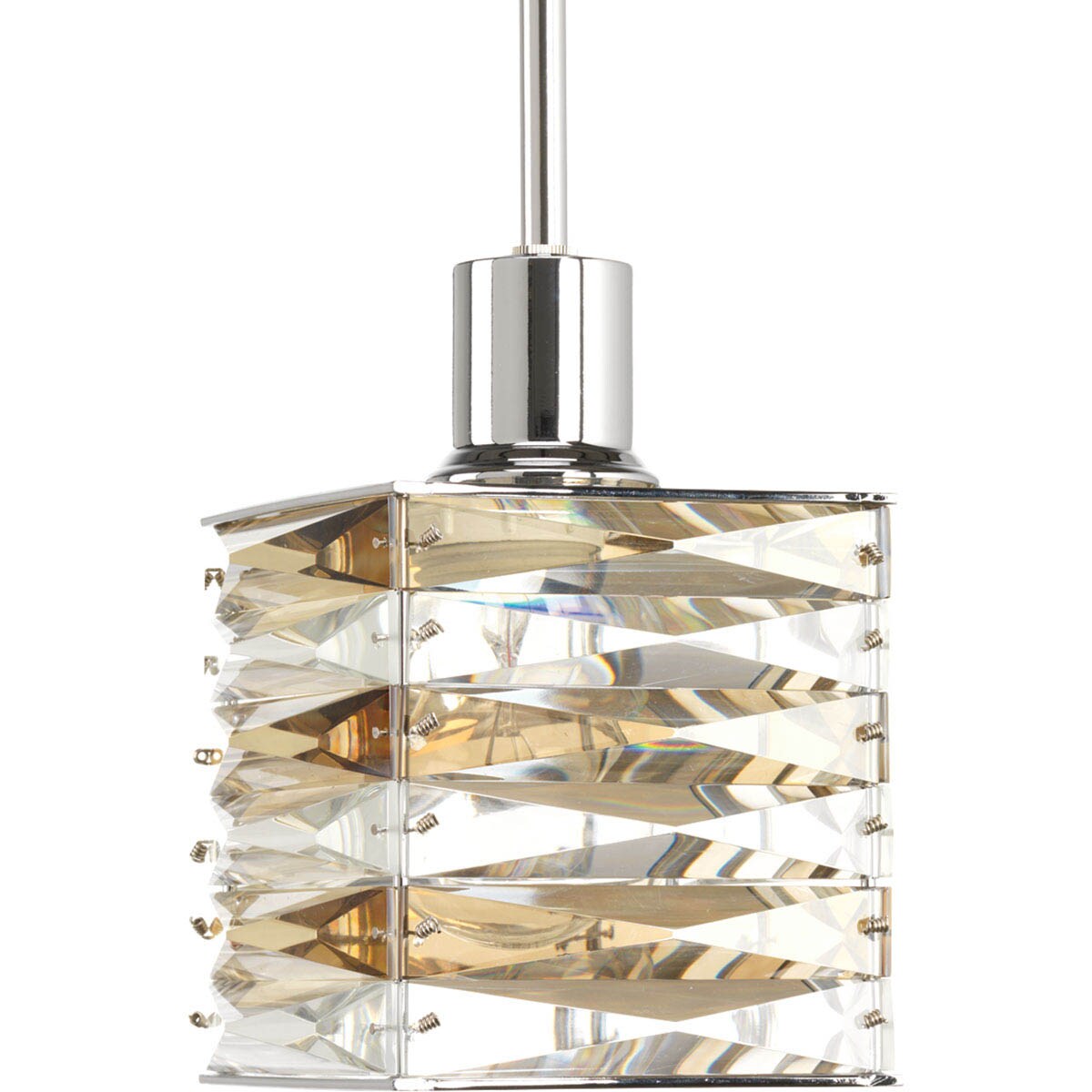 Progress Lighting P5043-15 The Pointe Polished Chrome Modern/Contemporary Clear Glass Geometric Mini Hanging Pendant Light