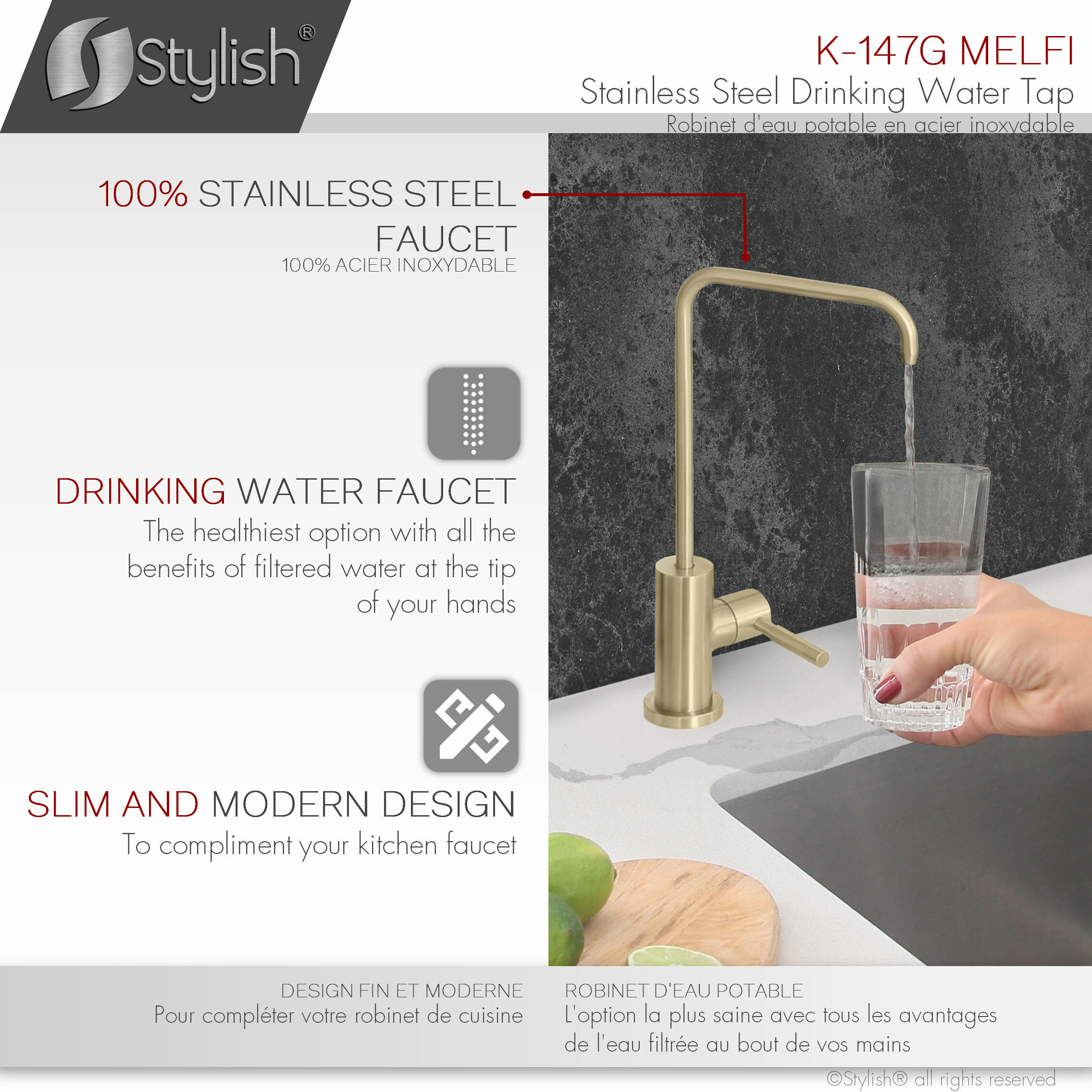 Stylish K-147G Kitchen-Faucets - View #5