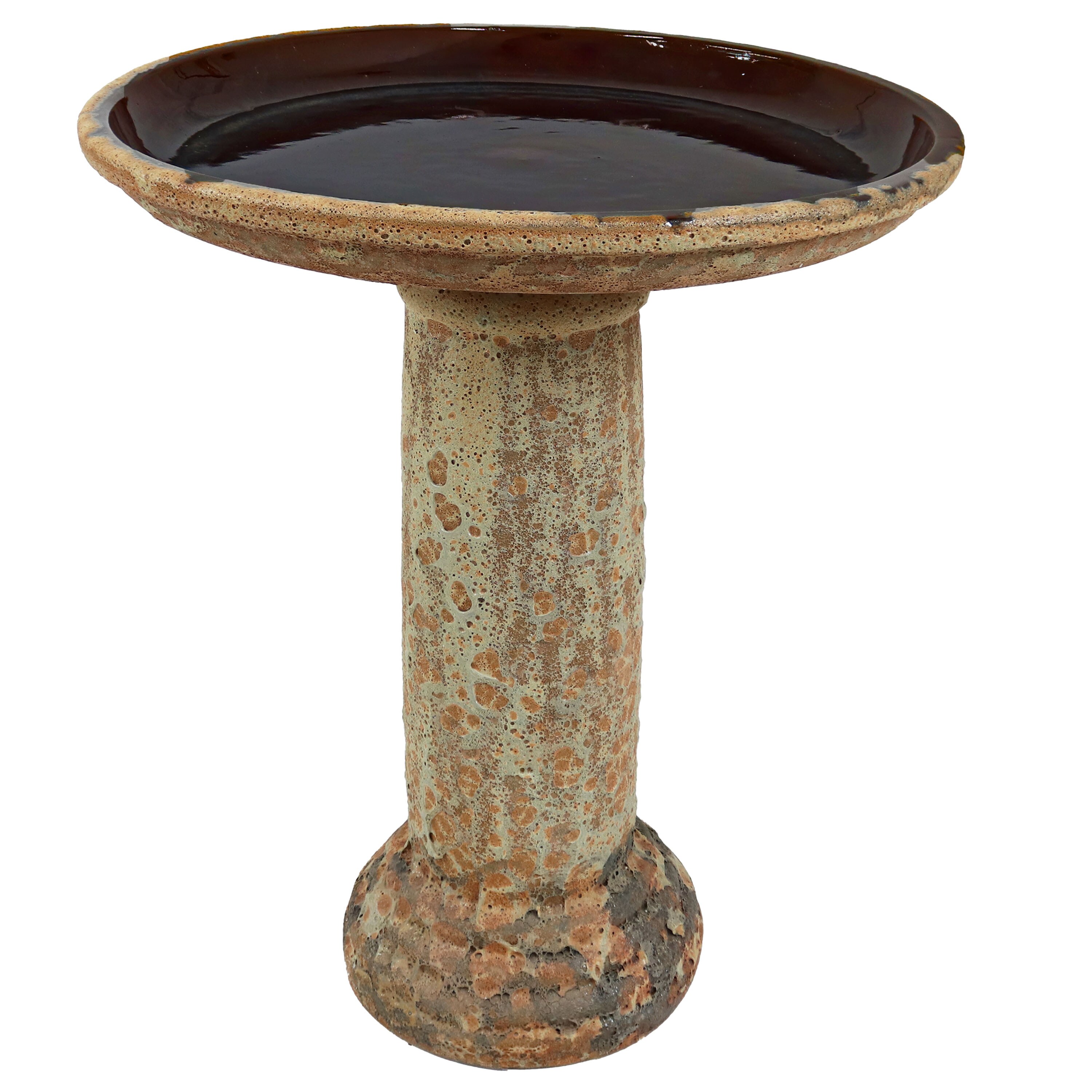 Sunnydaze Decor VBD-561 24.5-Inches H Brown Ceramic Complete birdbath