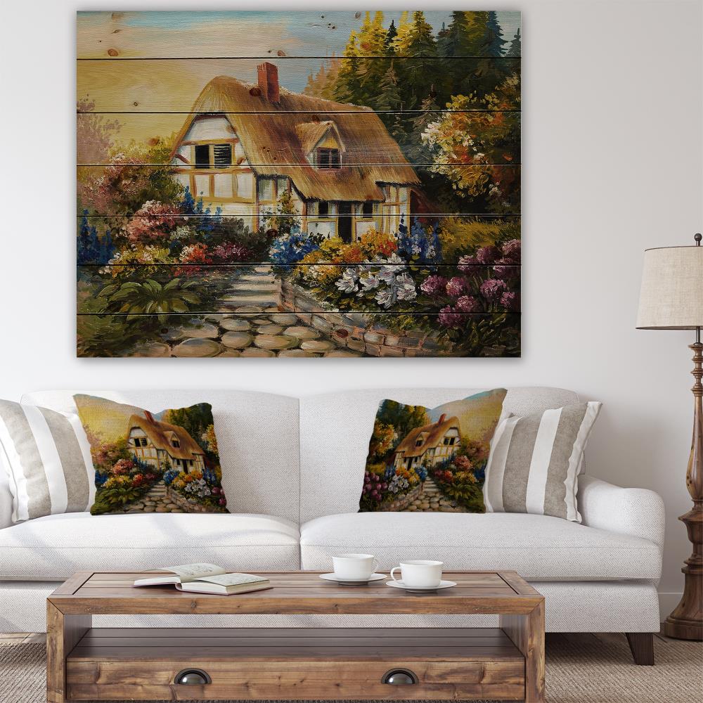 Designart 36-in H x 46-in W Country Wood Print in the Wall Art ...