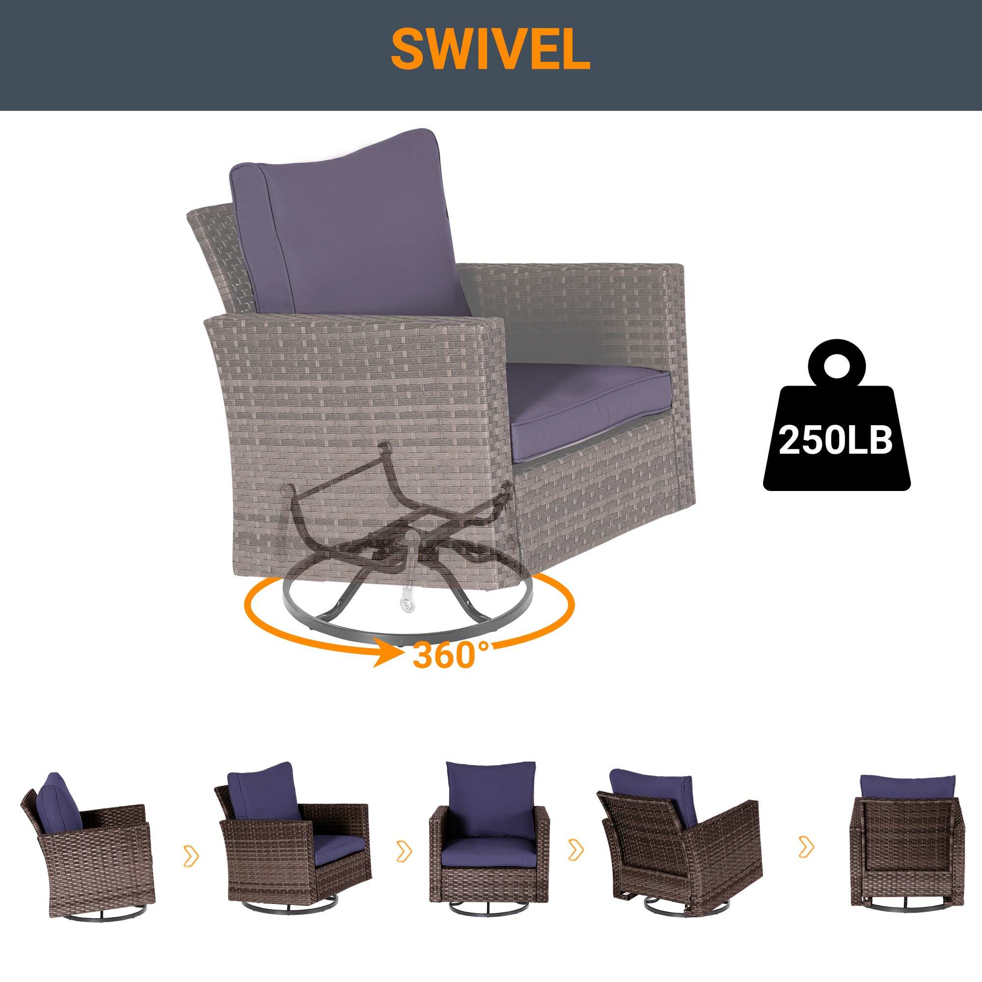 Sonkuki SD-PS2R-BNY-T3 Patio-Conversation-Sets - View #5
