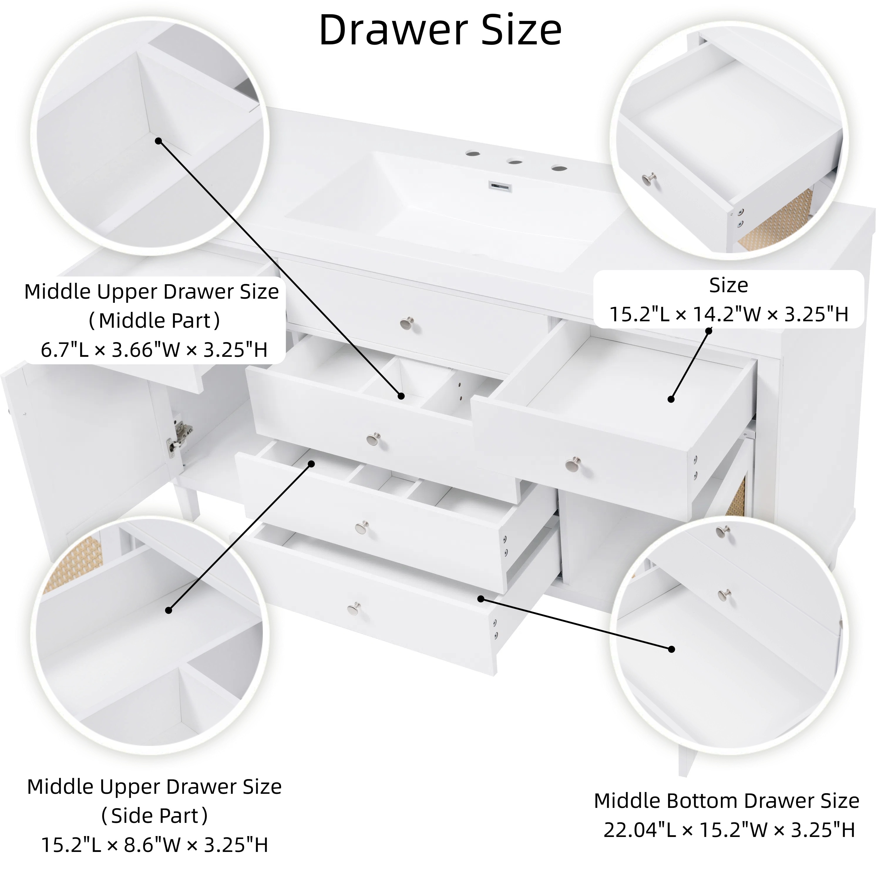 WELLFOR BCB2040WH -LS Bath-Vanity-Combo - View #8