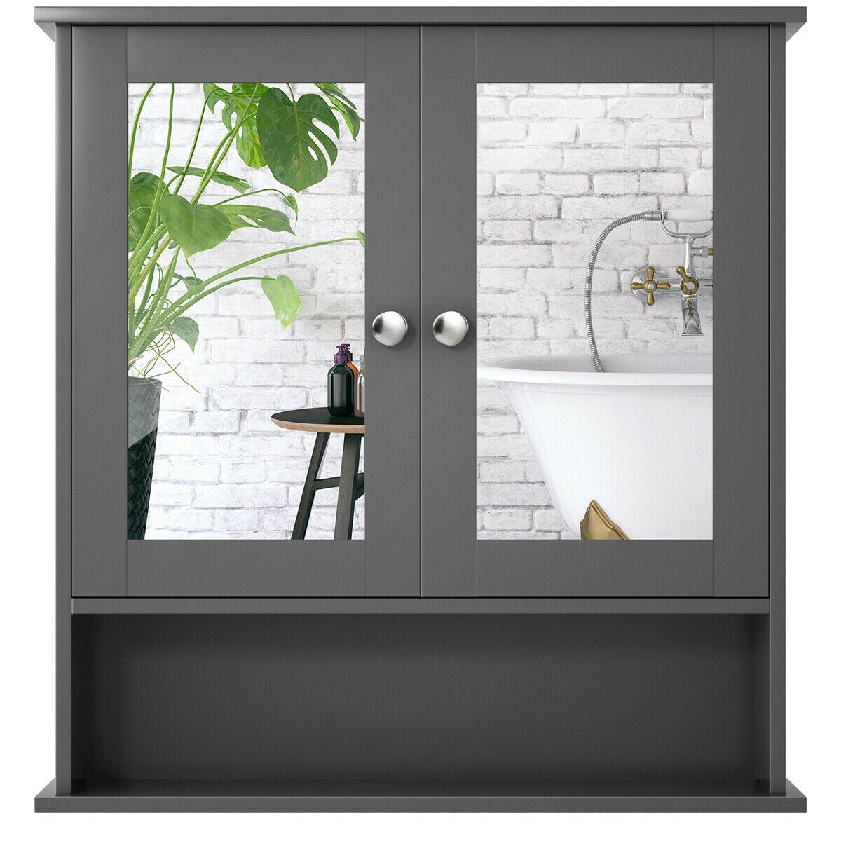 Forclover HYFC-BA396GR Bathroom-Wall-Cabinets - View #4