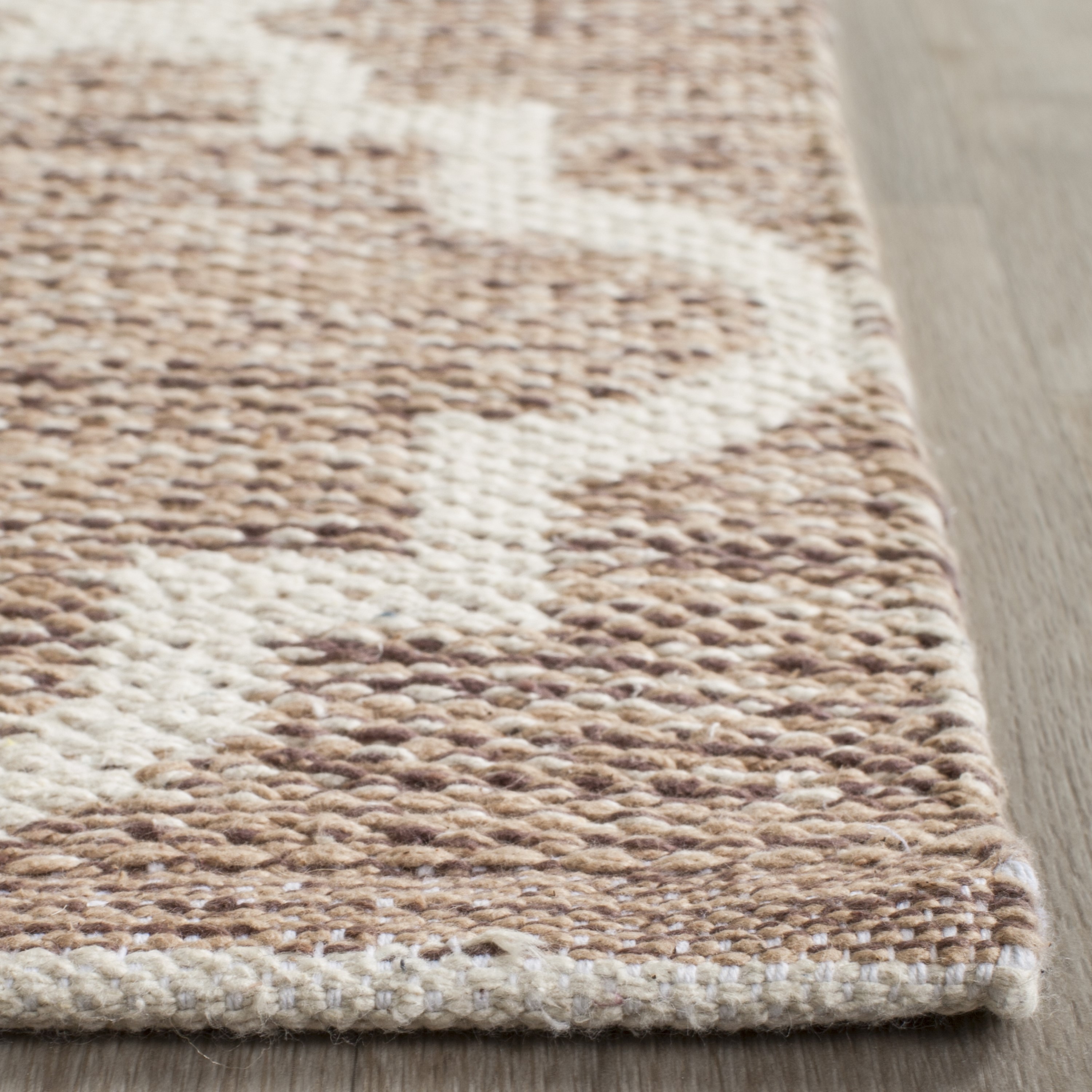 Coastal Charm Ivory Cotton Flat Woven 5'x7' Area Rug