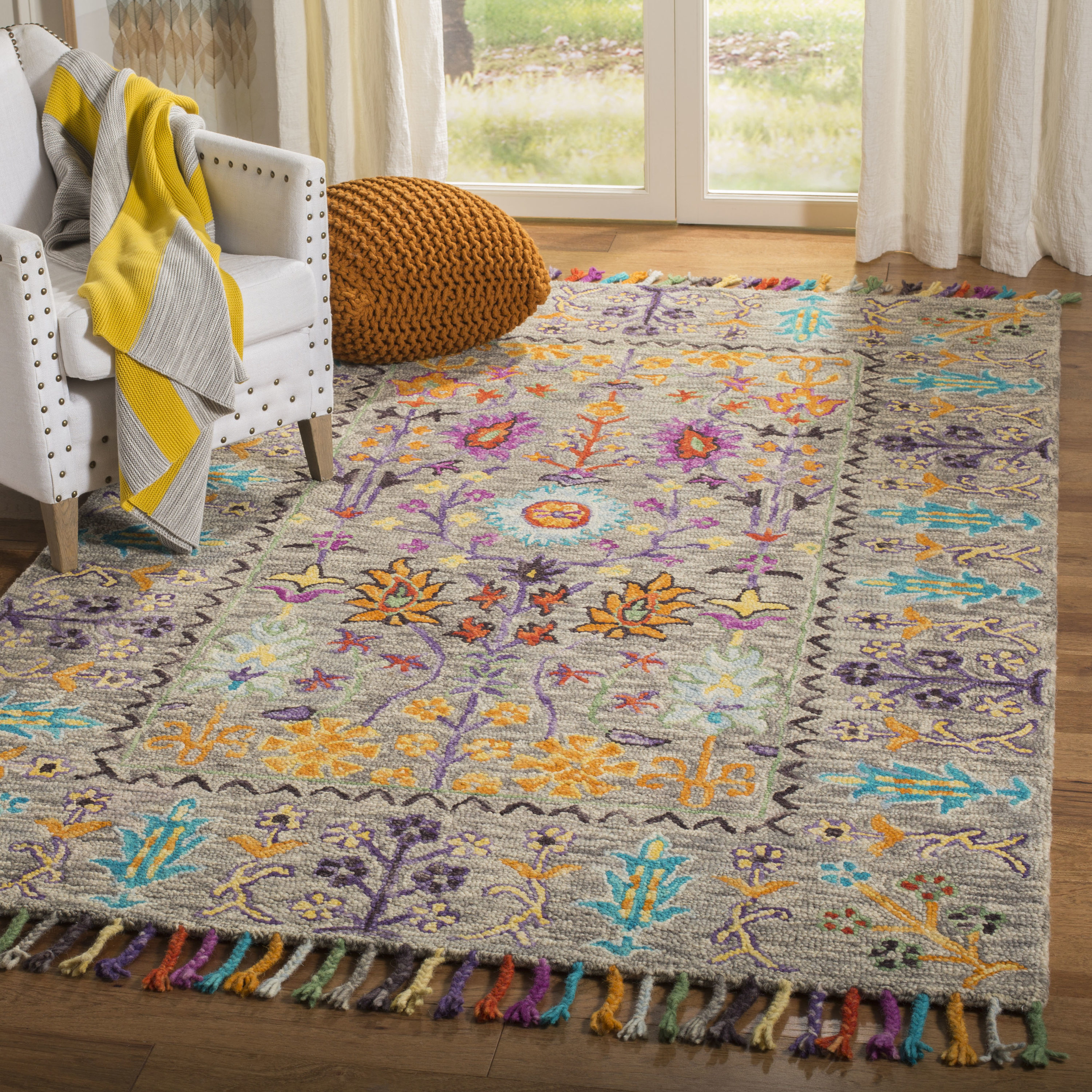 Hand-Tufted Classic Gray Wool 8' Square Area Rug