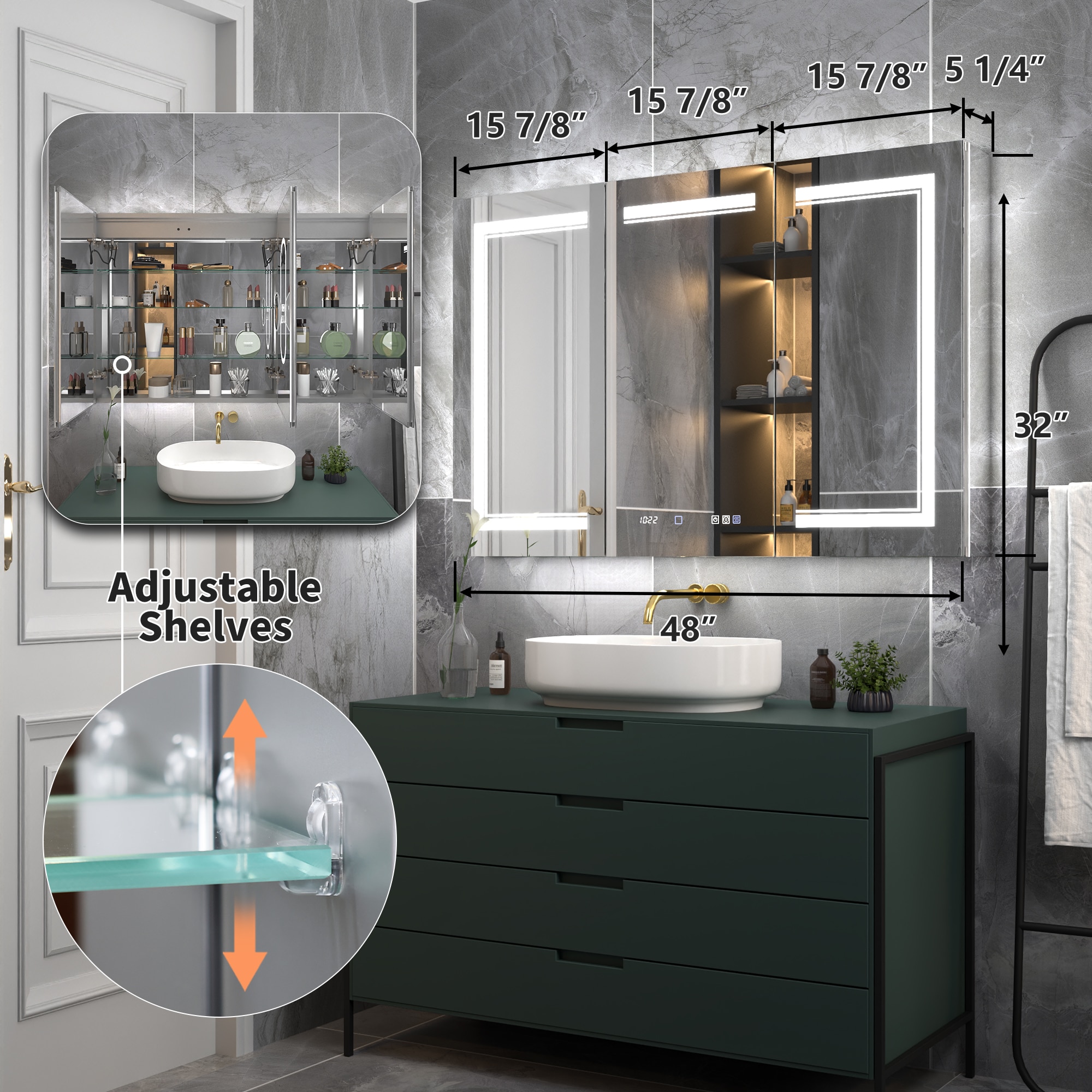 ExBrite W7MC7236 Bathroom-Medicine-Cabinets - View #3