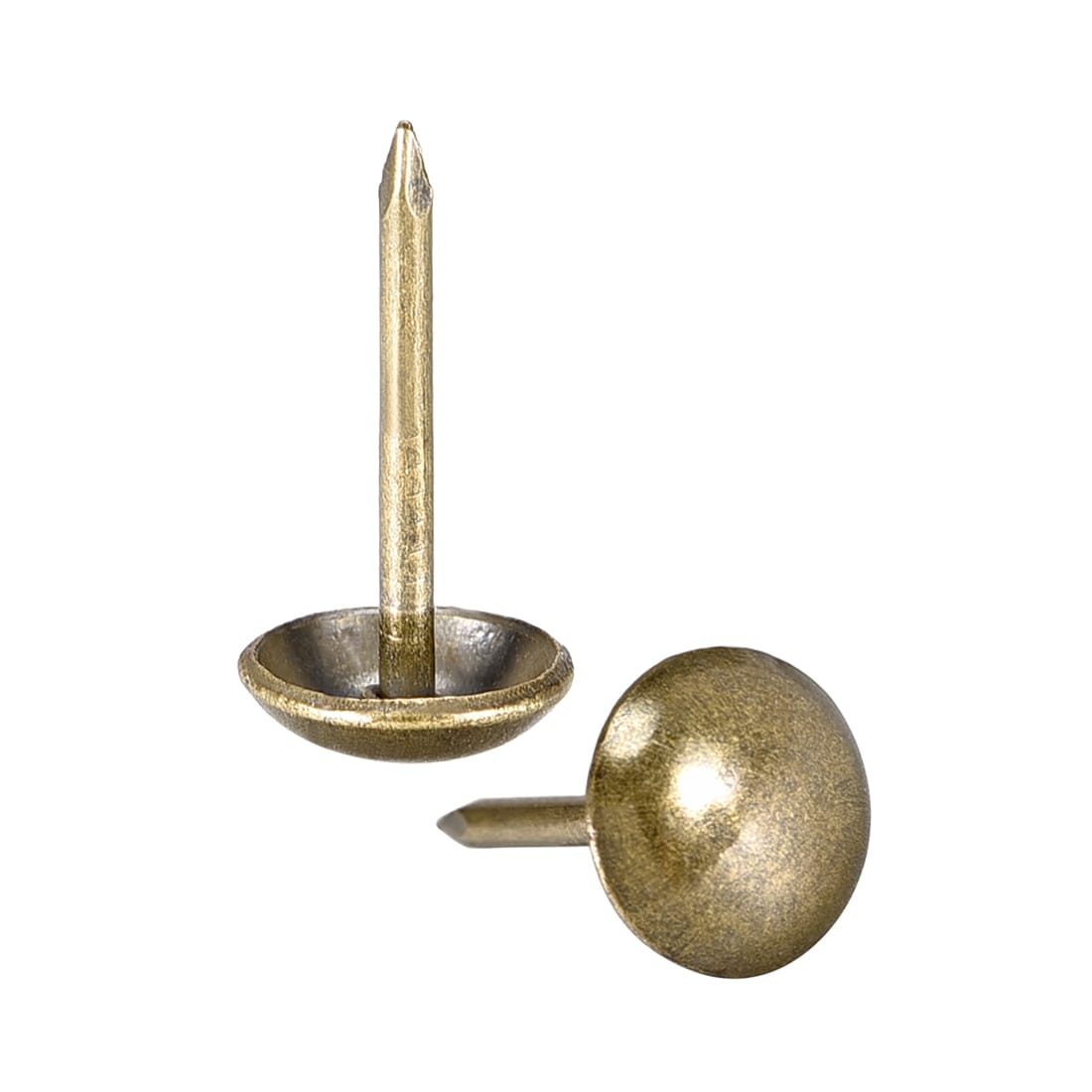 Unique Bargains Upholstery Nails Tacks 9mm Dia 17mm Height Retro Round Thumb Push Pins Bronze Tone for Furniture Sofa Headboards 100pcs #S26052600UX8981