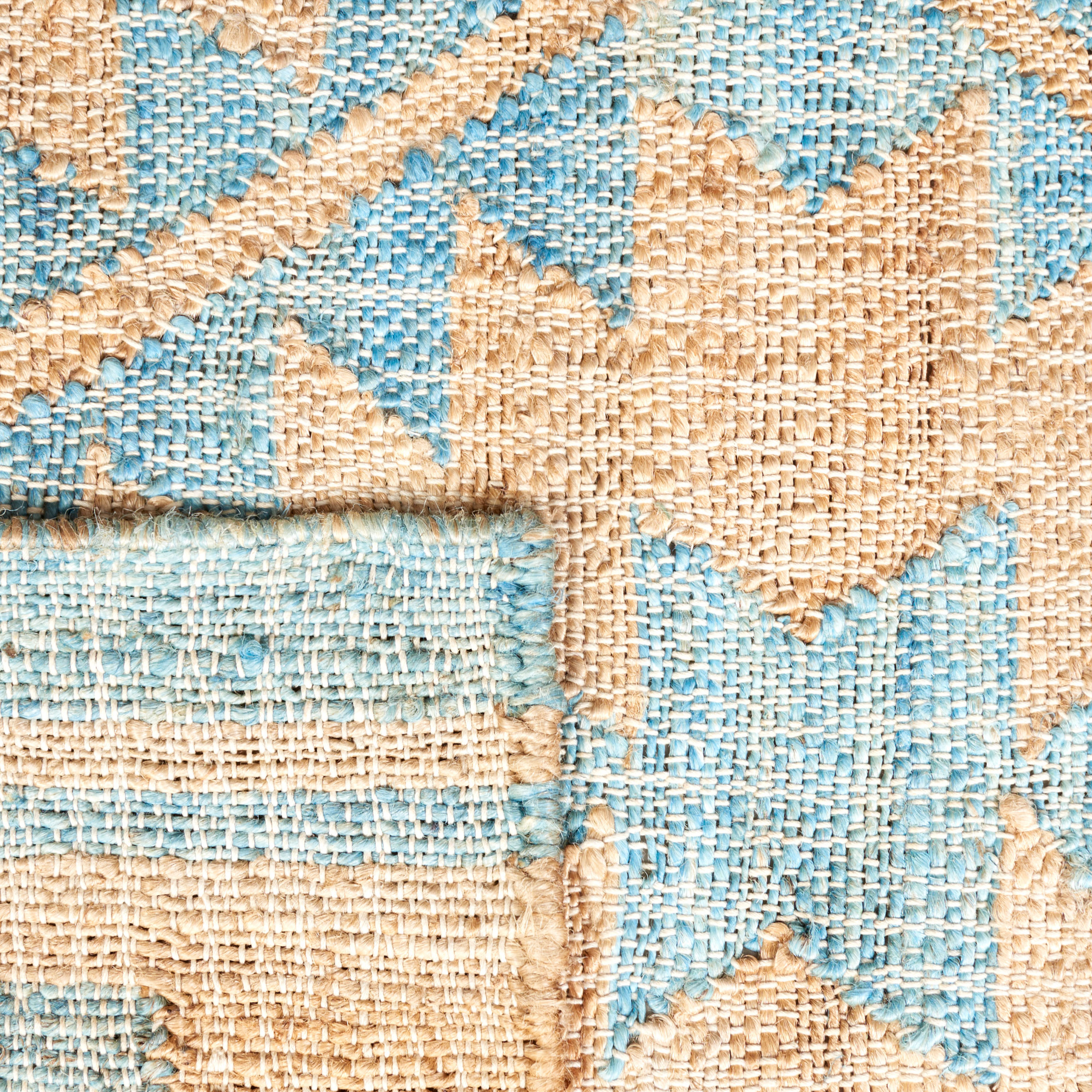 Handwoven Blue and Natural Tribal Flatweave Area Rug 5' x 8'