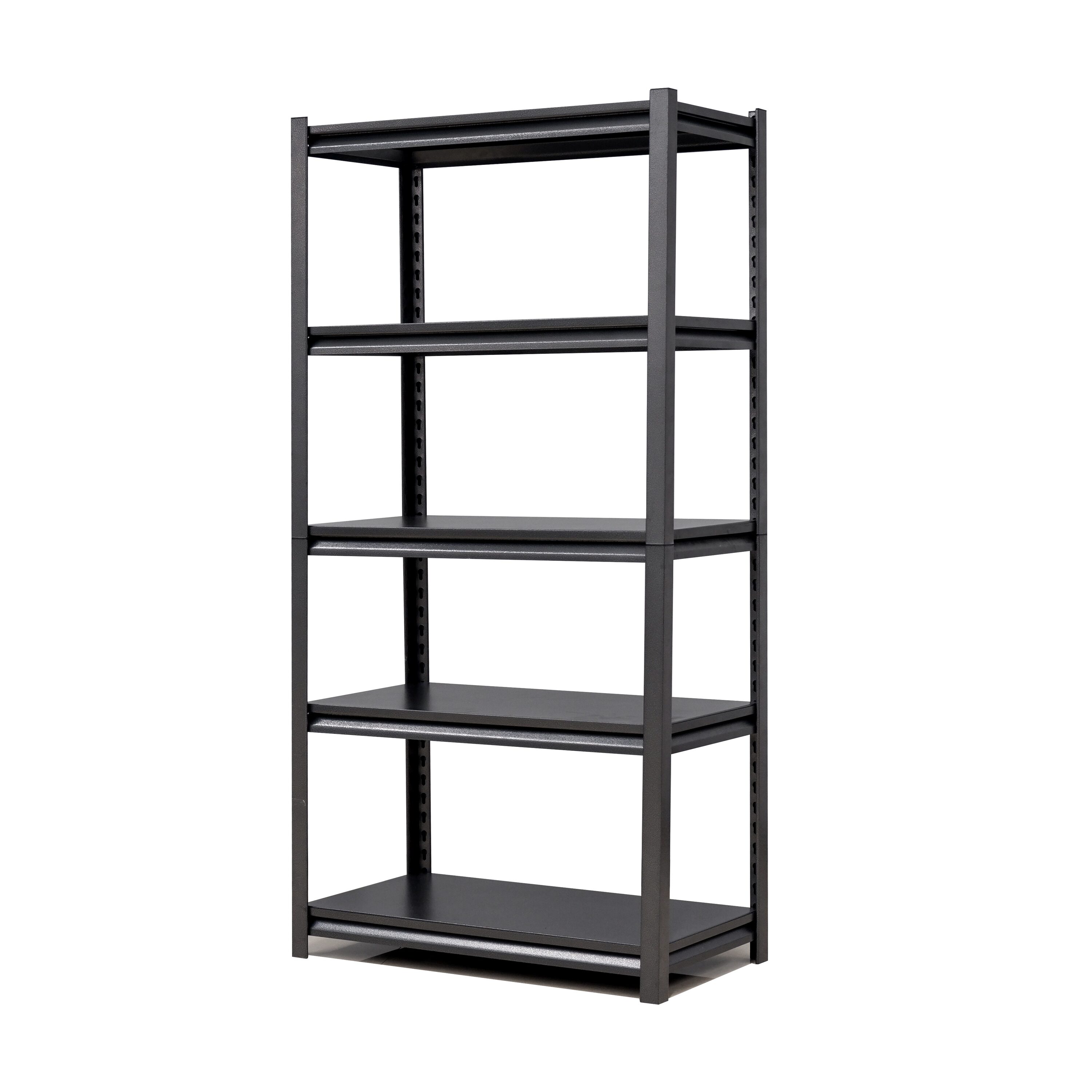 KING'S RACK Steel Heavy Duty 5-Tier Utility Shelving Unit (42-in W x 16-in  D x 72-in H), Black in the Freestanding Shelving Units department at