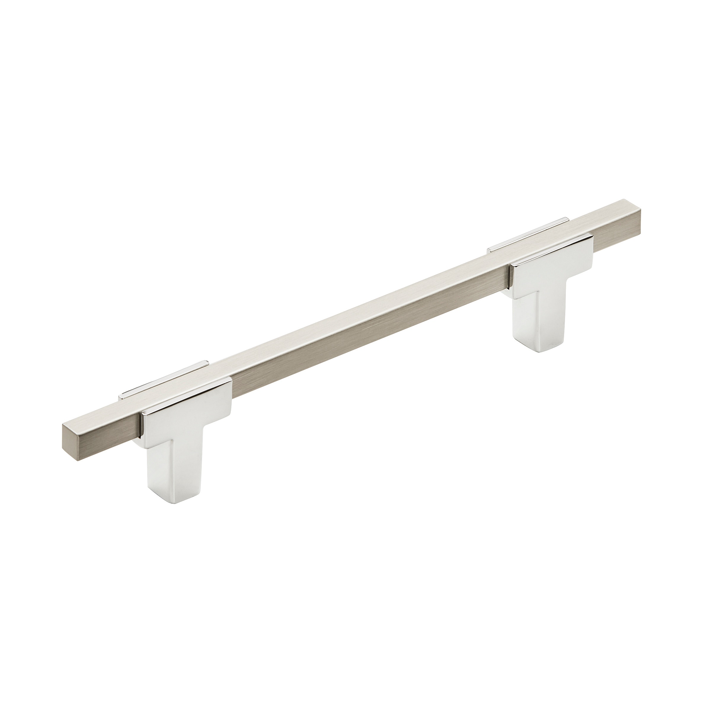 Amerock BP77812826G10 Urbanite 5-1/16-in , 128mm Center to Center Polished Chrome/Satin Nickel Rectangular Bar