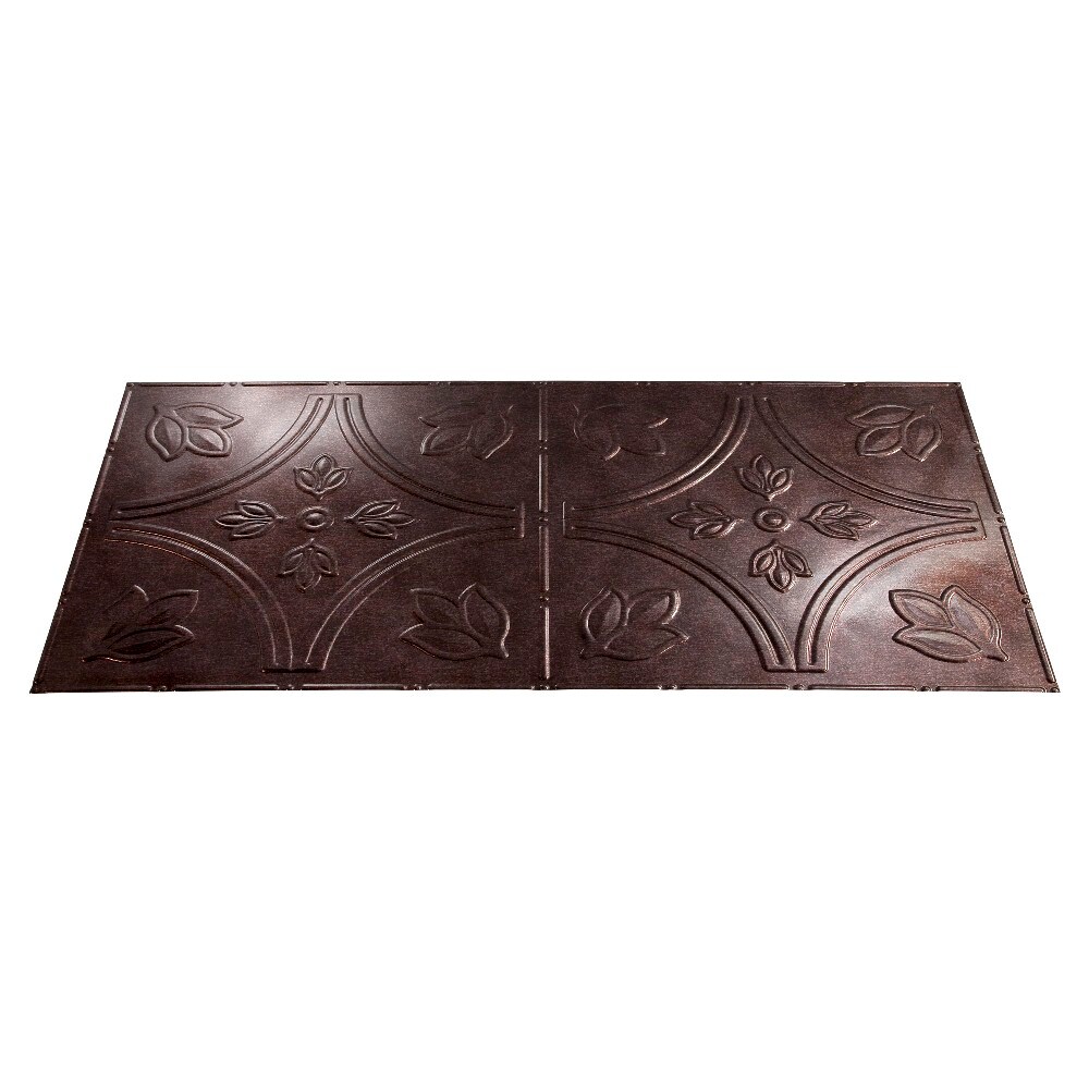 Fasade G57-27 48-in x 24-in Traditional 5 Smoked Pewter Metal/Tin Surface-Mount Ceiling TIles