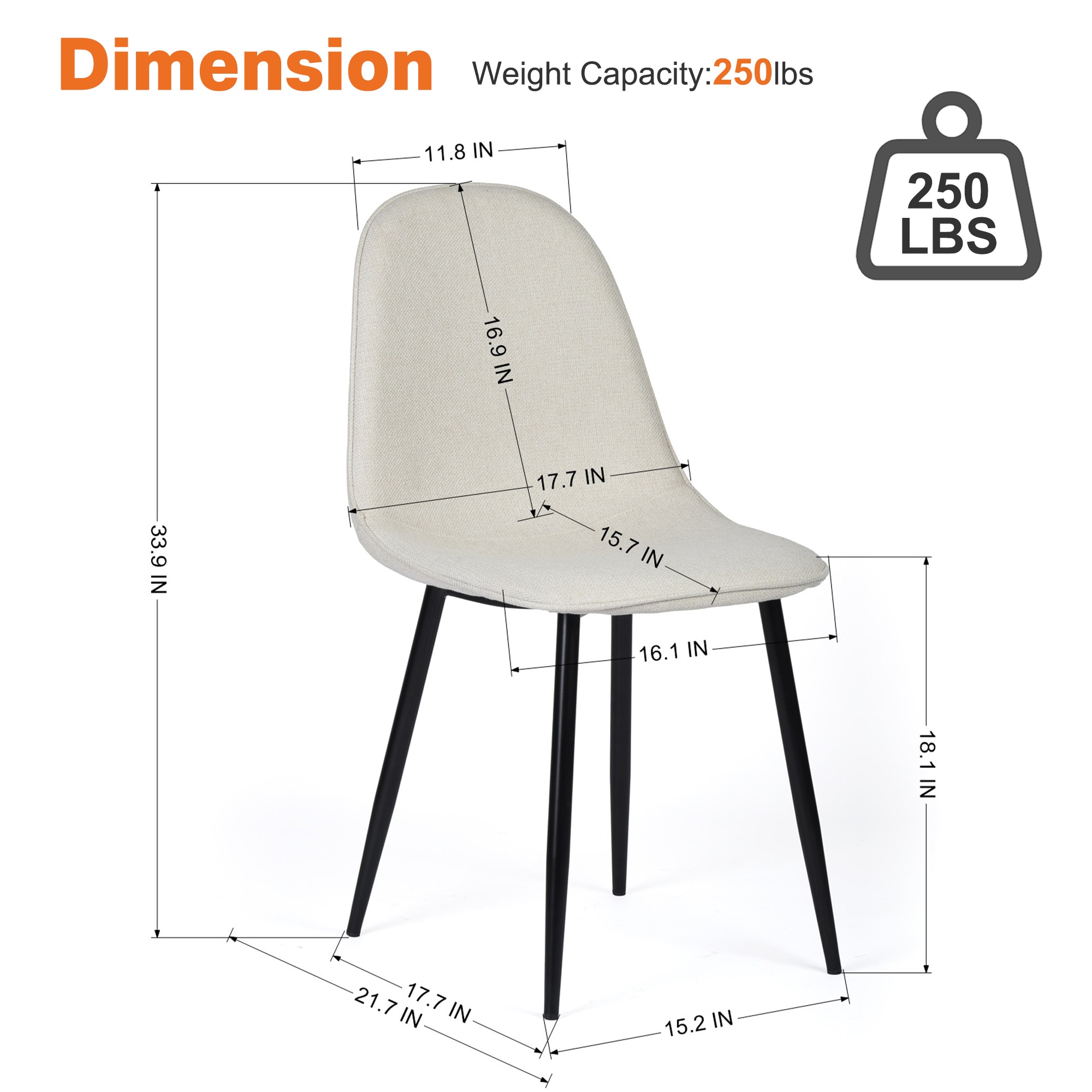 Homy Casa CHARLTON BEIGE Dining-Chairs - View #6