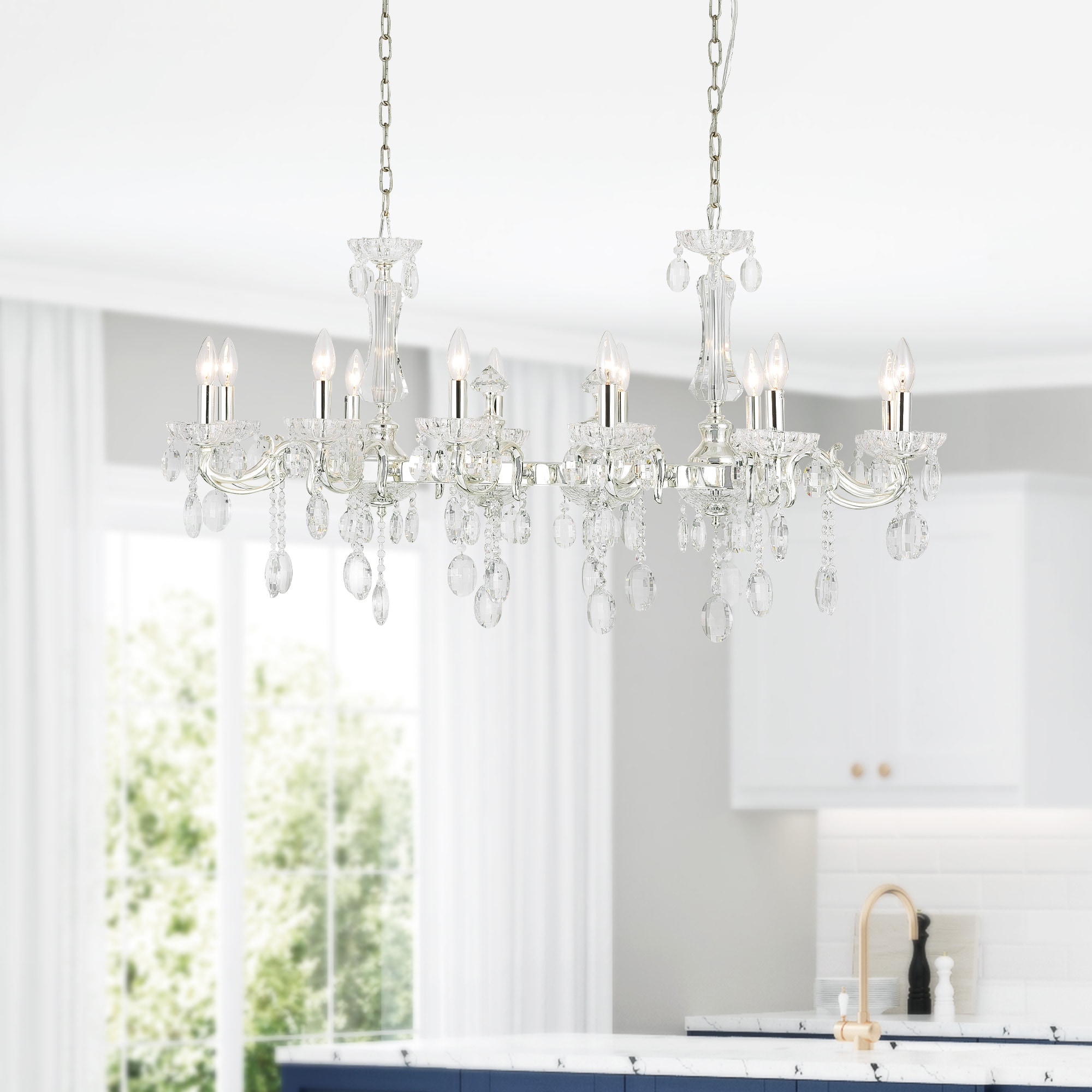 CWI Lighting 2016P46C-12 Flawless 12-Light Chrome Transitional Chandelier