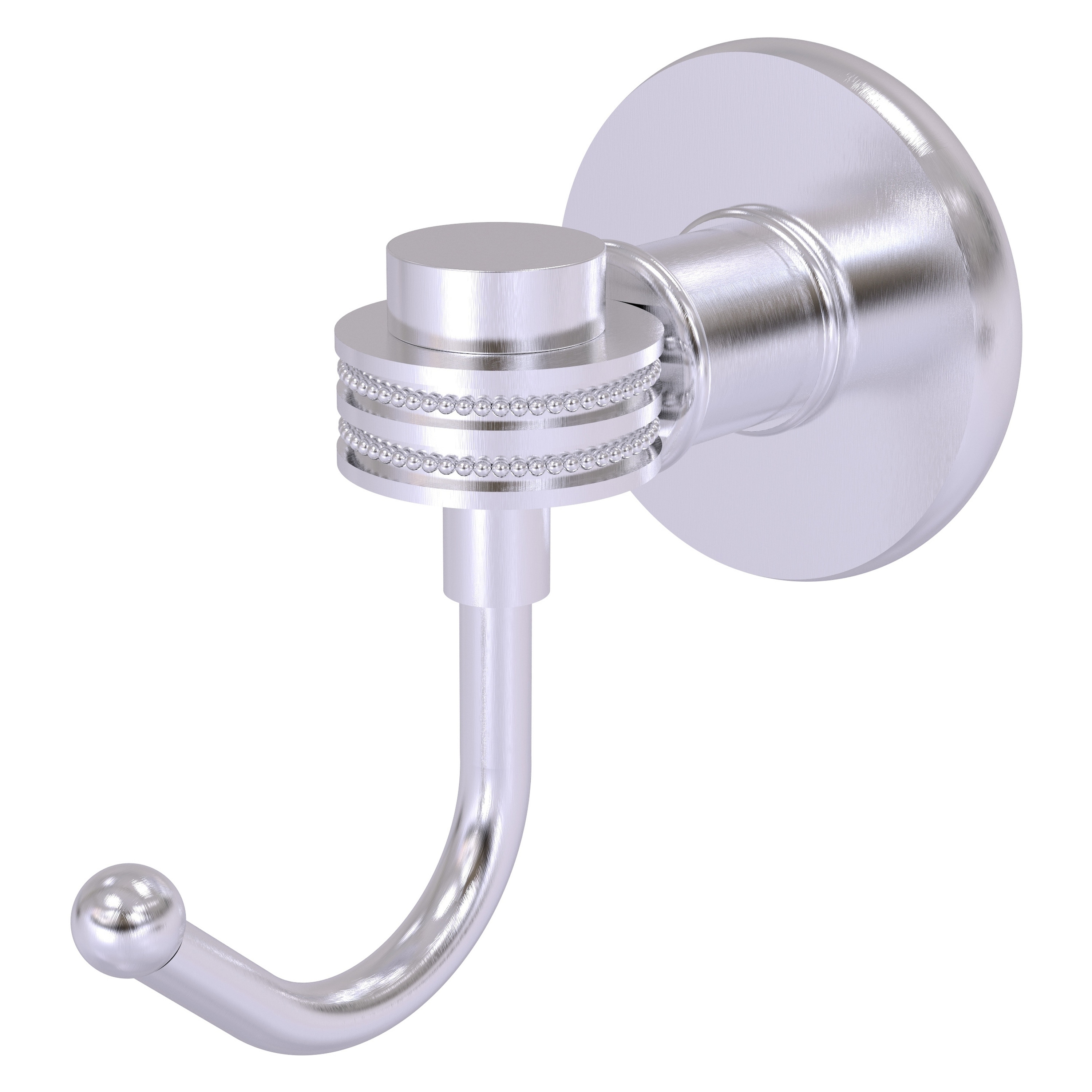 Allied Brass 2020D-SCH Continental Satin Chrome Single -Hook Wall mount Towel Hook