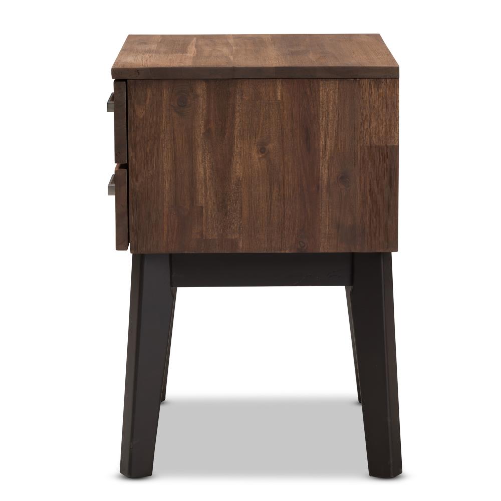 Baxton Studio Selena Walnut Rubberwood Nightstand at Lowes