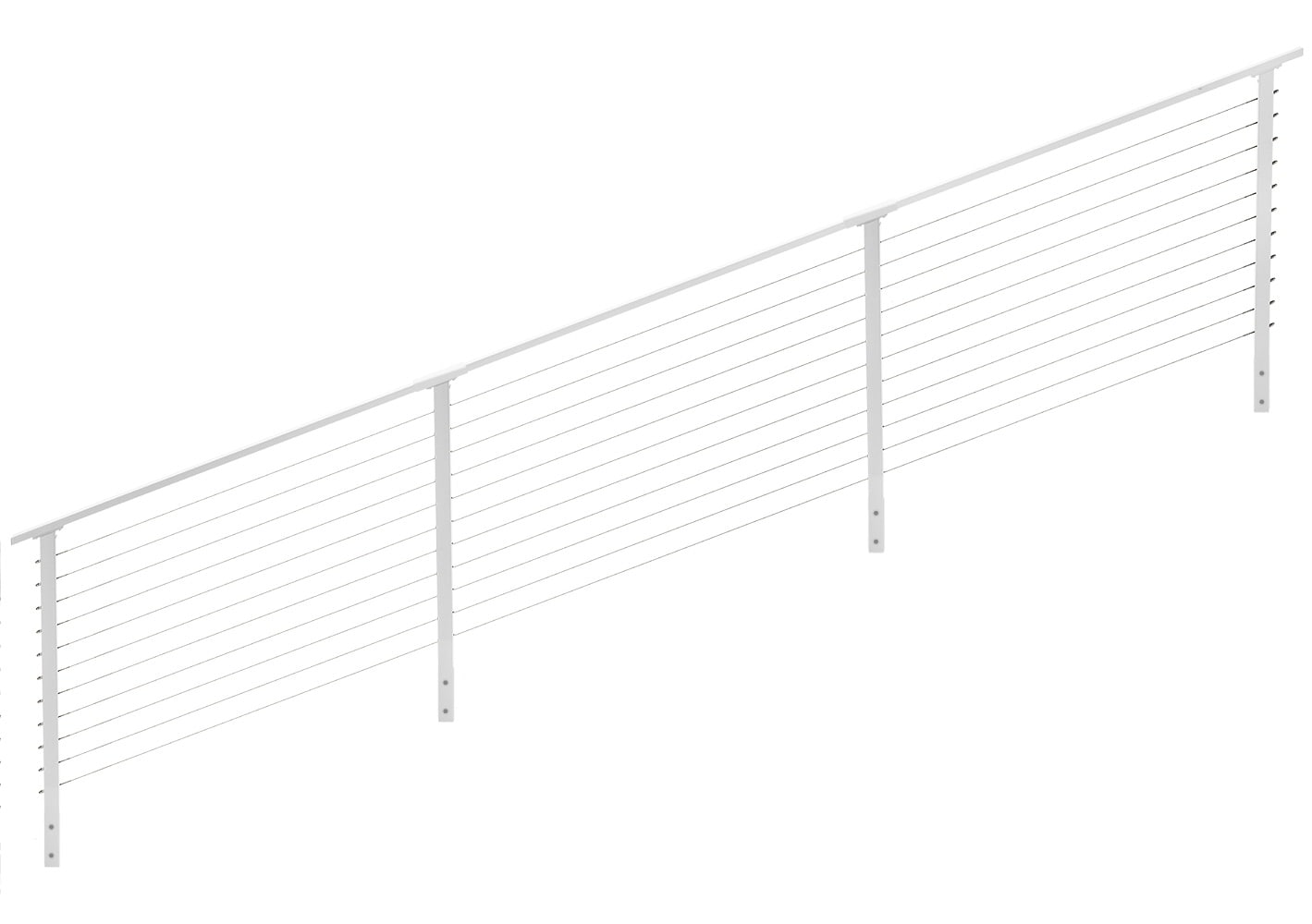 CityPost CP-16-W-S-F Stair Face Mount 16-ft x 36-in White Steel Deck Cable Rail Kit