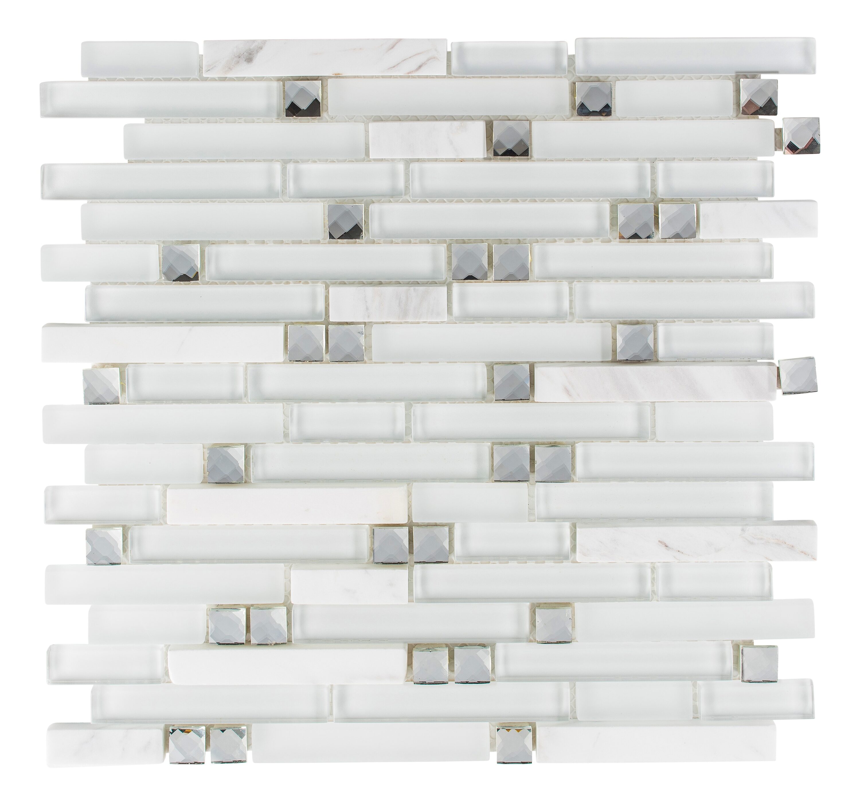 Andova Tiles SAM-ANDHAP413 Sample- Music 6-in x 6-in Polished Glass/Metal/Stone Patterned Floor and Wall Tile