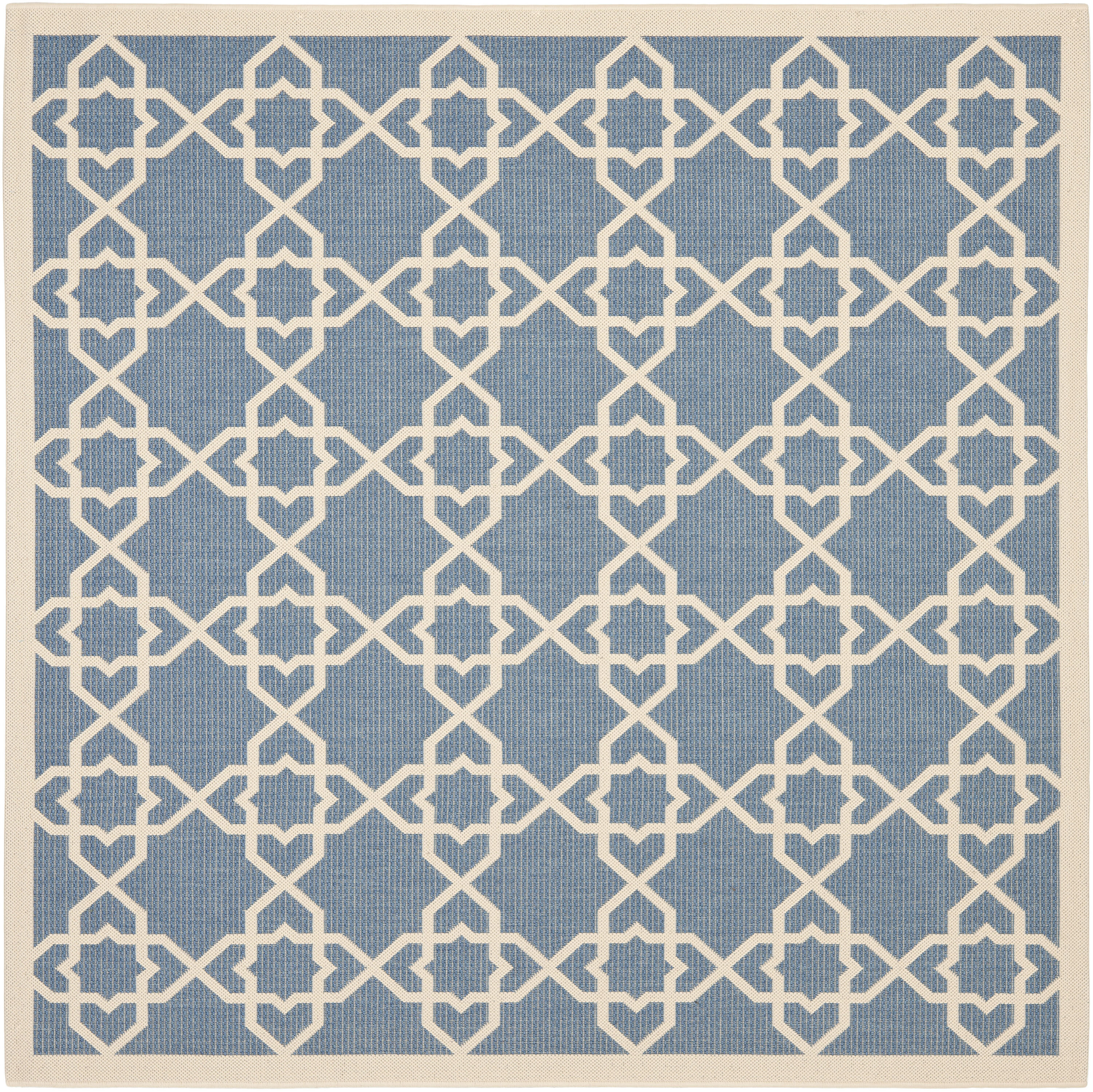 Cy6032 Courtyard Blue Beige 8 X 8 Area Rug