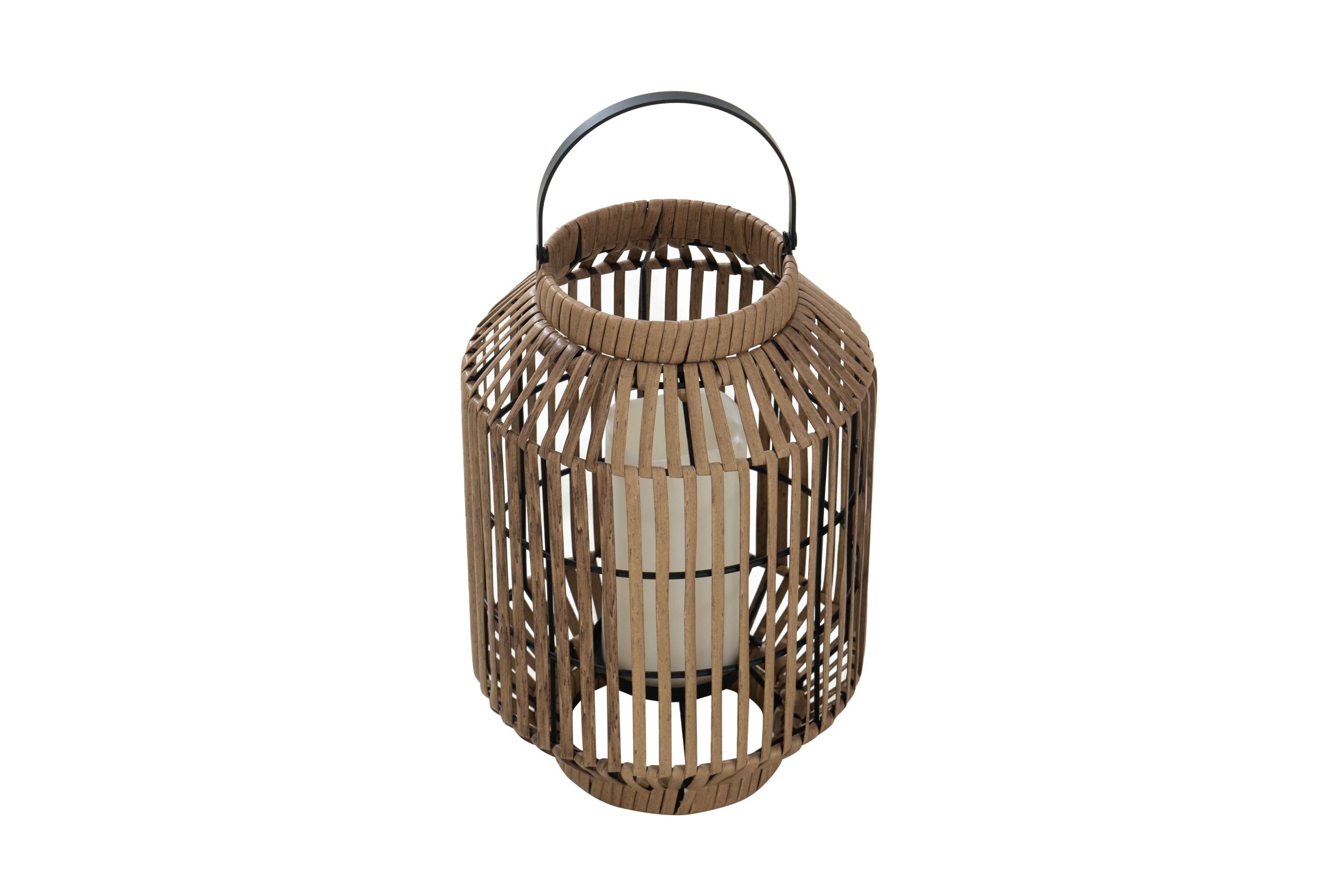 Style Selections D201037121 8.5-in x 12-in brown Rattan LED light Outdoor Decorative Lantern