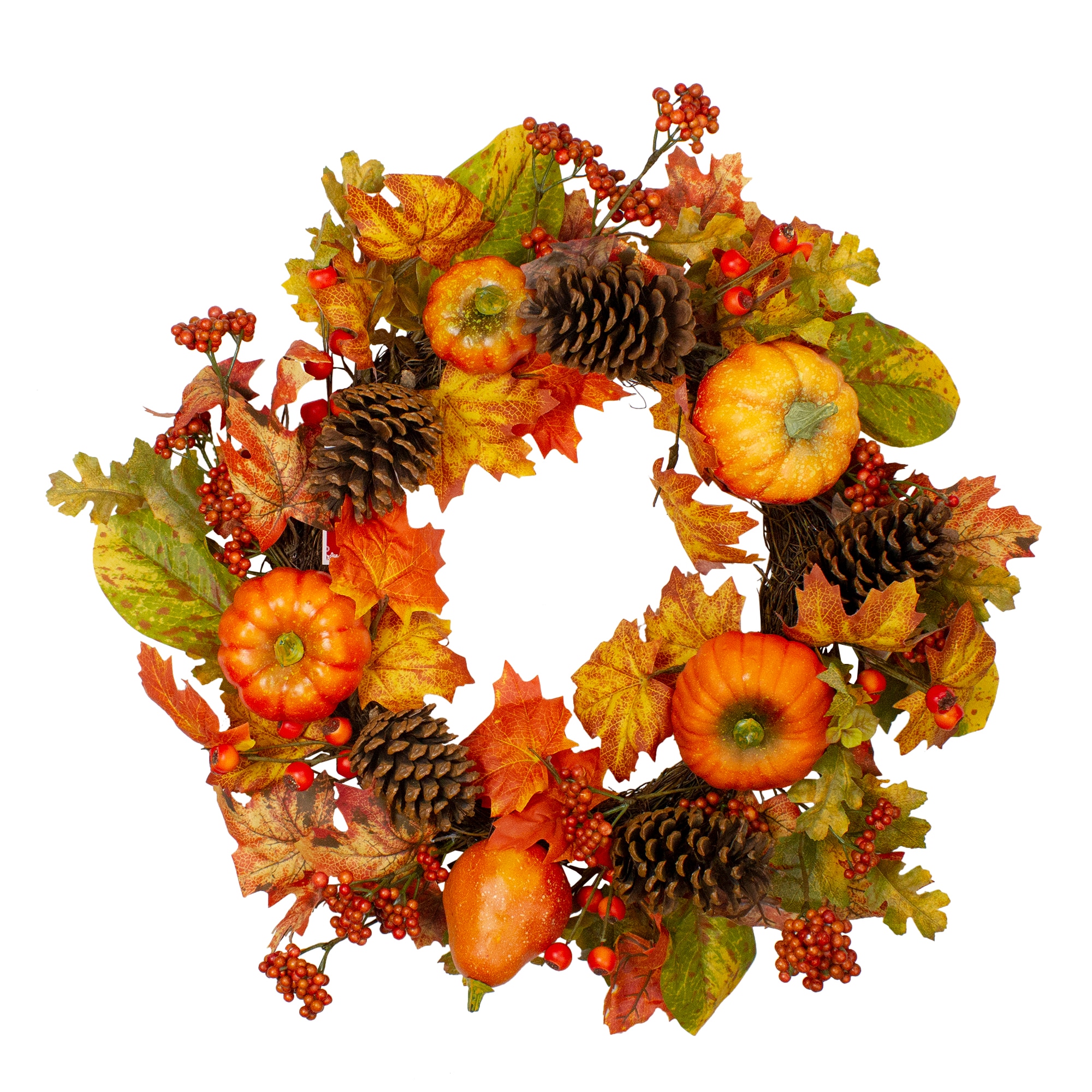 Northlight 33650106 2-ft 24-in Orange Pumpkins Artificial wreath