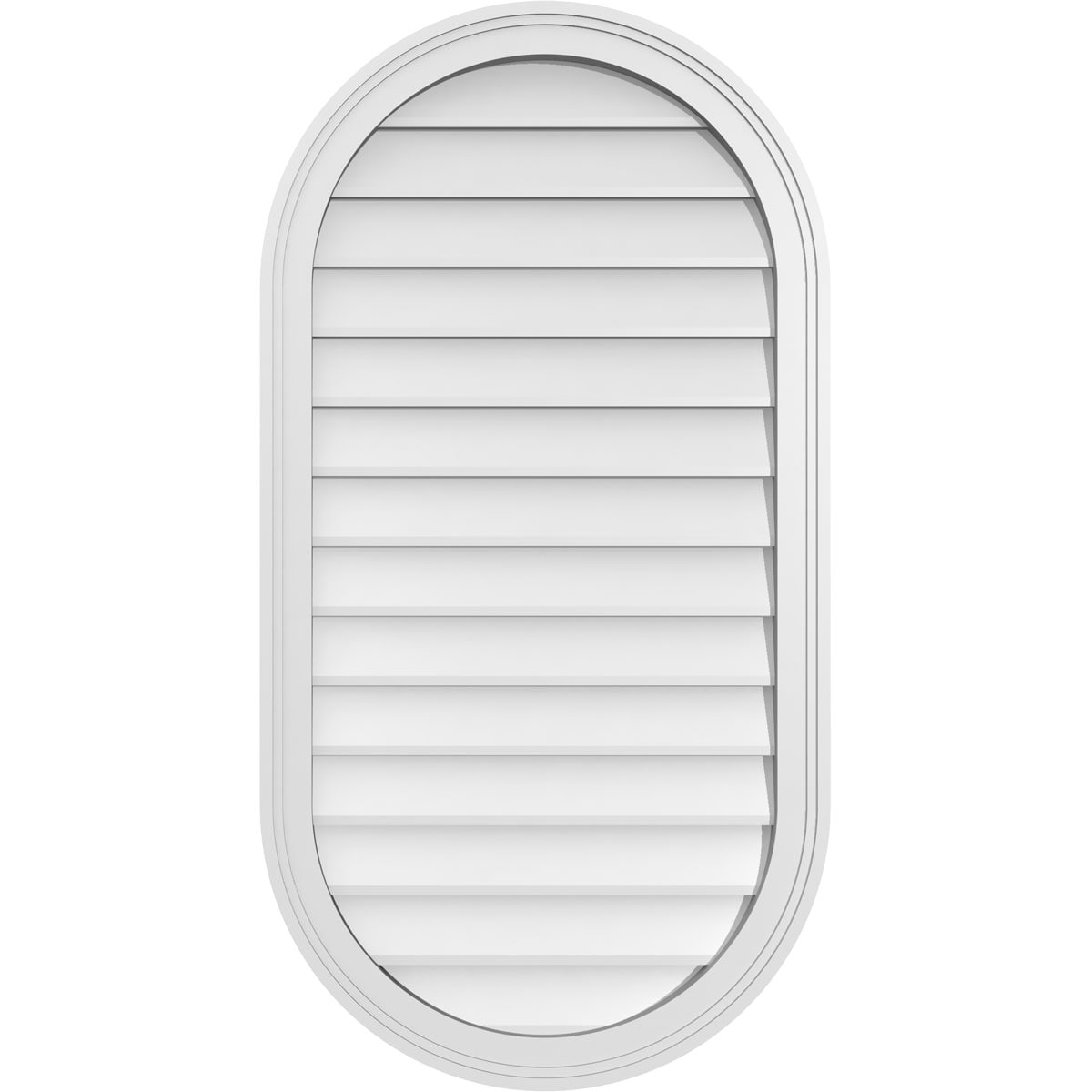 Ekena Millwork GVPVR22X4202SN 22-Inches x 42-Inches Off-white Oval PVC Gable Louver Vent