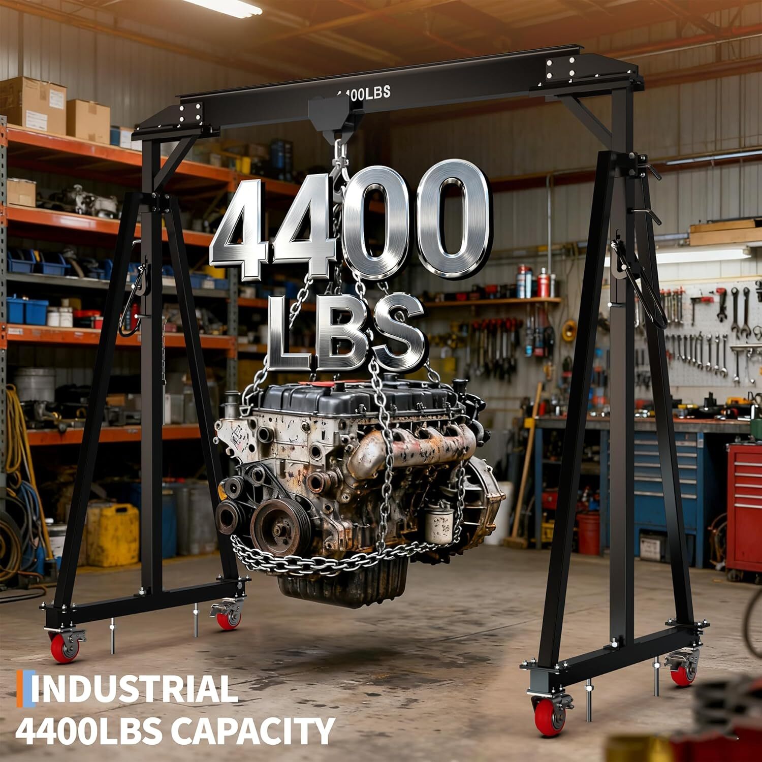 Garvee 2 Ton Gantry Crane 4400 LBS Height Adjustable from 97 to