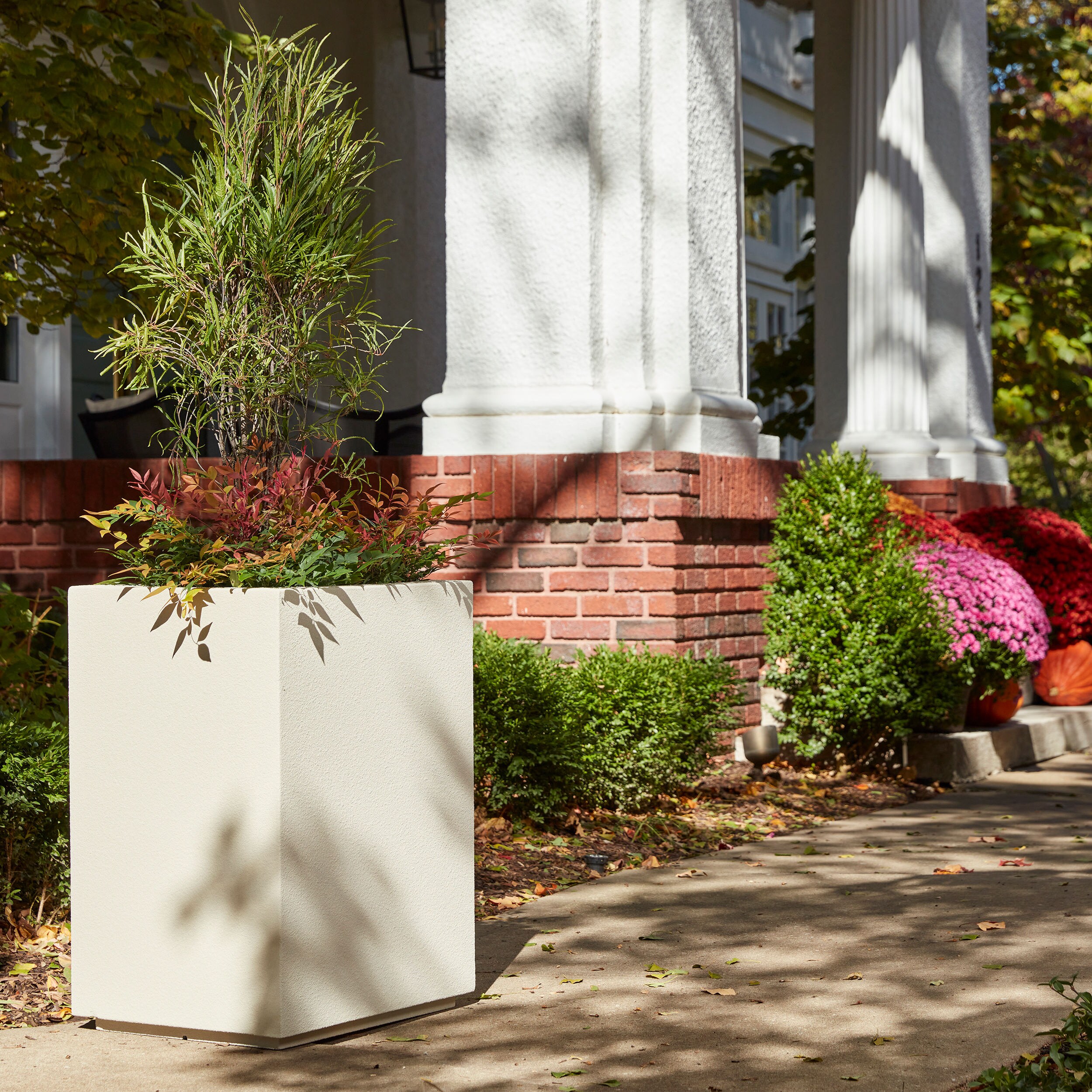 PolyStone Planters Rectangle 23in W x 30in H Brown