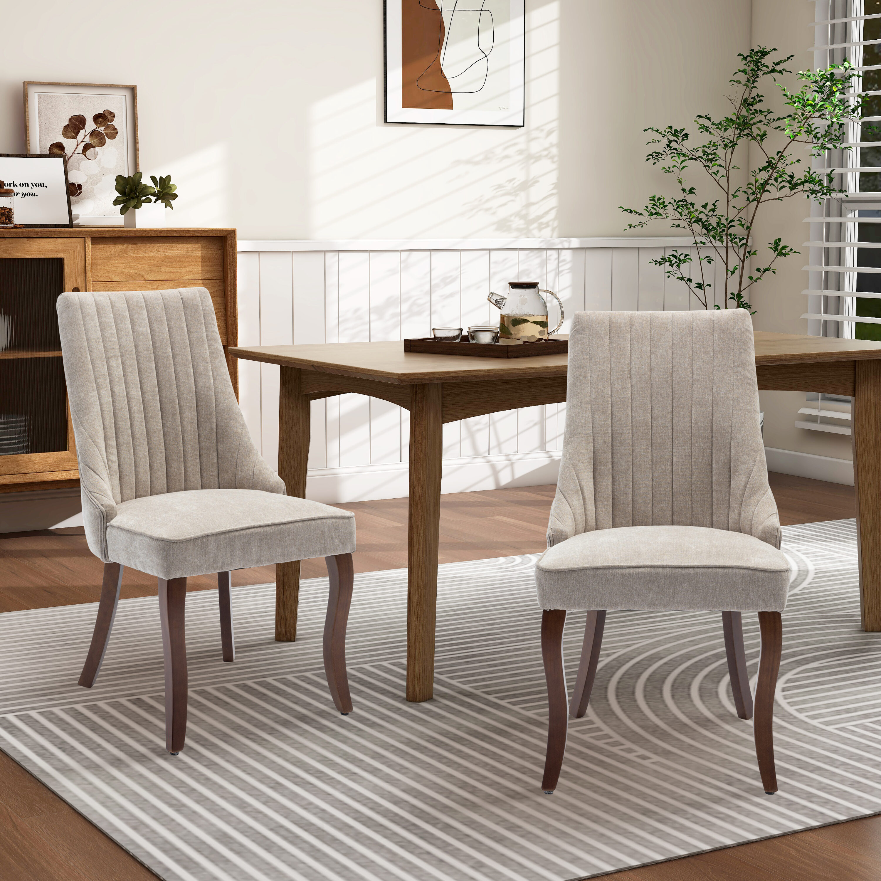 Hrinhom HC-W7001-BEIGE Dining-Chairs - View #2