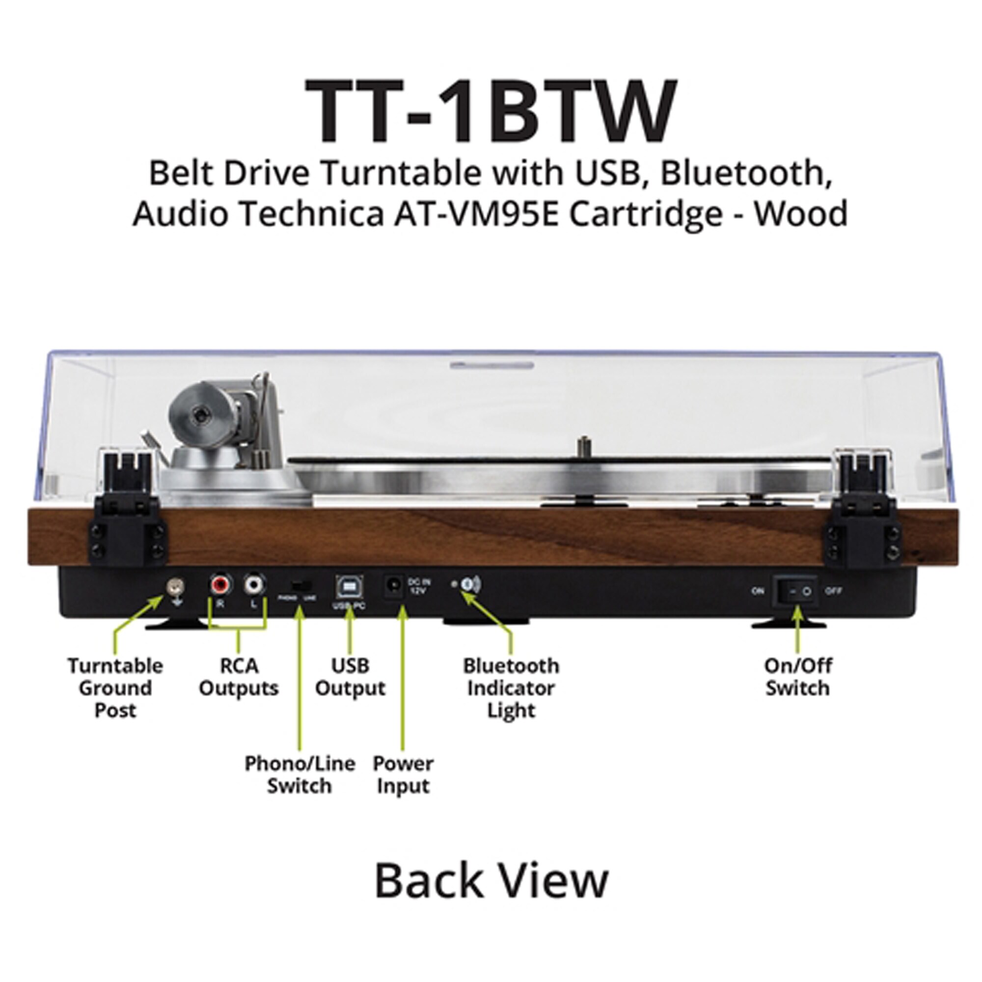 Dayton Audio DYTTT1BTWWOOD Turntables-Accessories - View #3