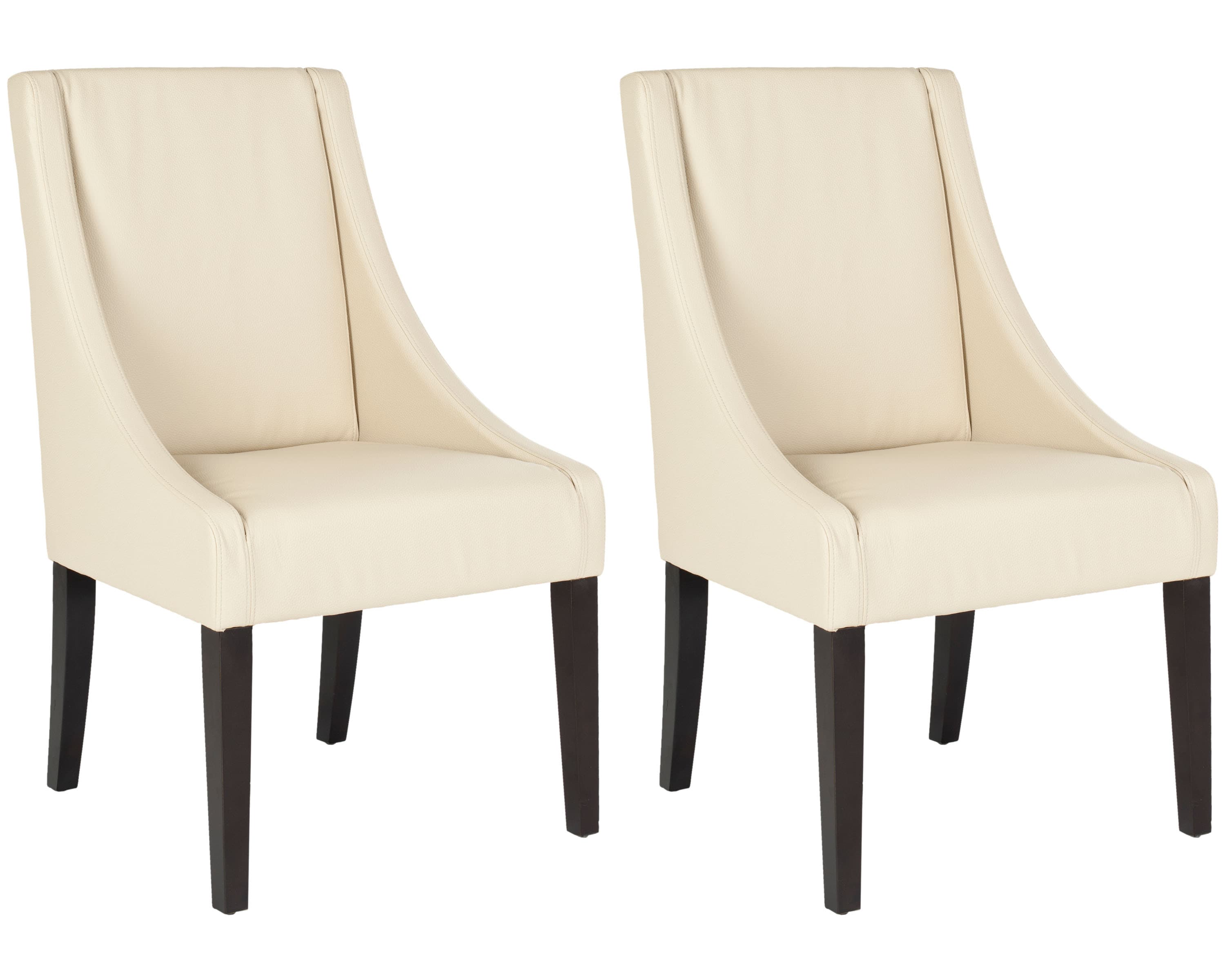 off white faux leather dining chairs