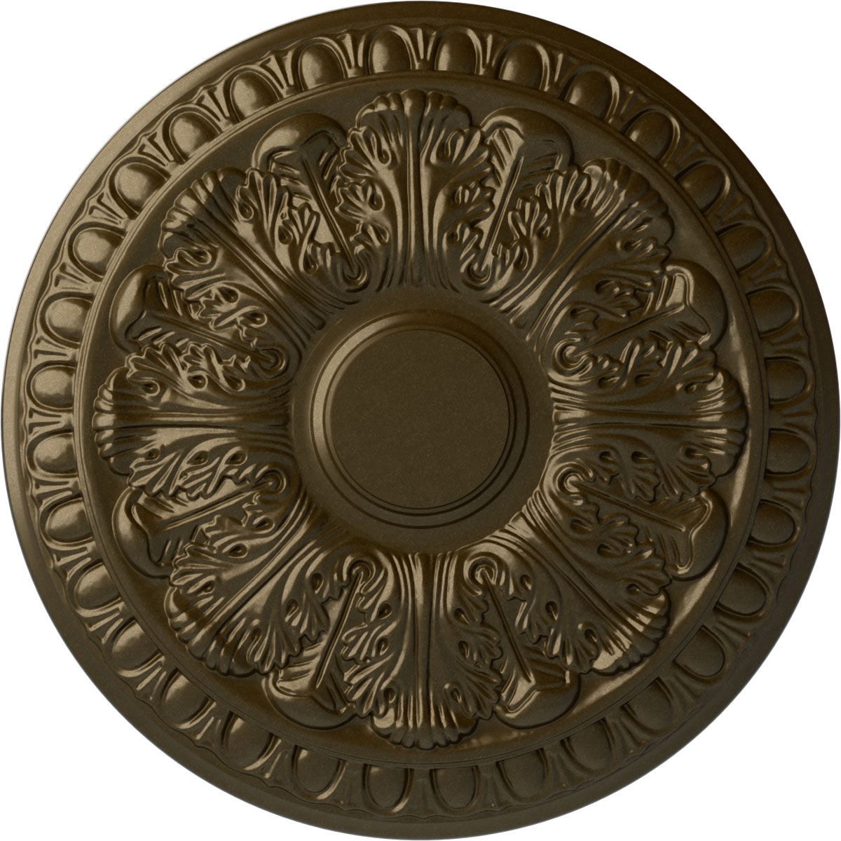 Ekena Millwork CM15CNBRS Colton 15.75-in W x 15.75-in L Painted Brass Polyurethane Whole Ceiling Medallion
