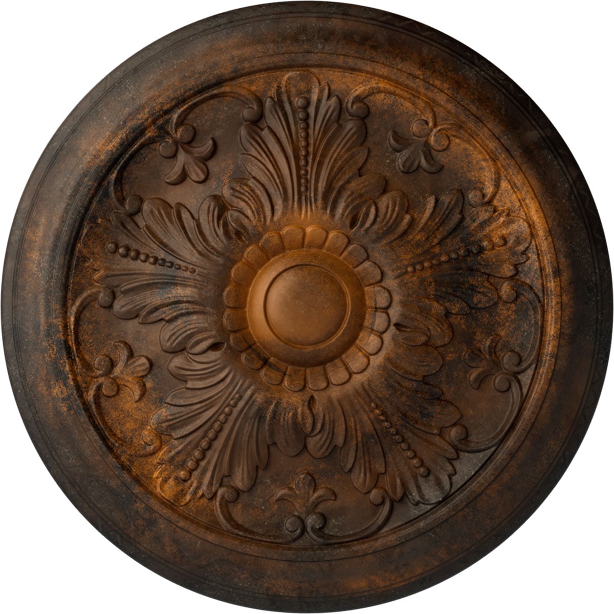 Ekena Millwork CM17VIRUS Vienna 16.875-in W x 16.875-in L Painted Rust Polyurethane Whole Ceiling Medallion