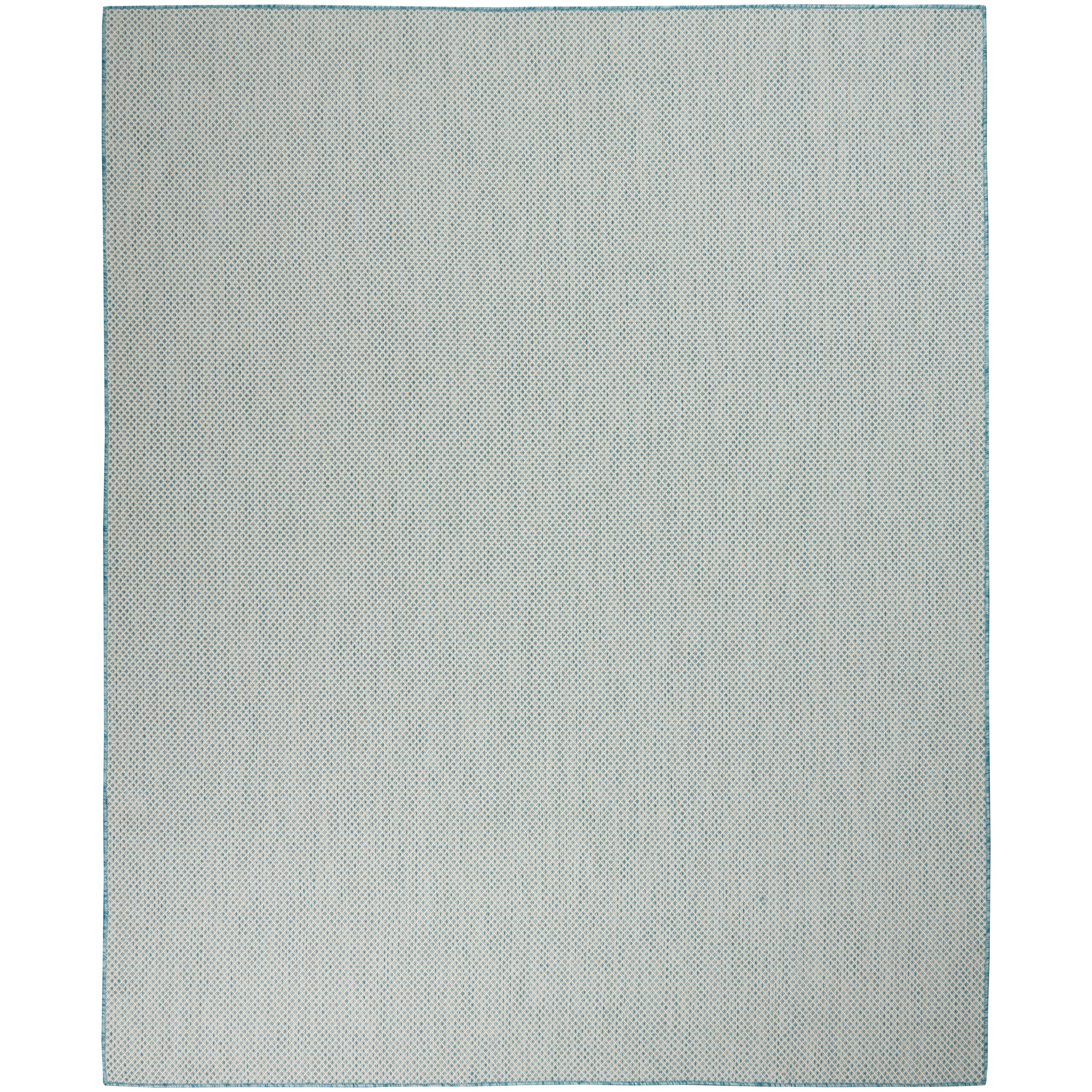 Nourison - Home Courtyard 7 x 10 ft Ivory Aqua Indoor or outdoor Area Rug
