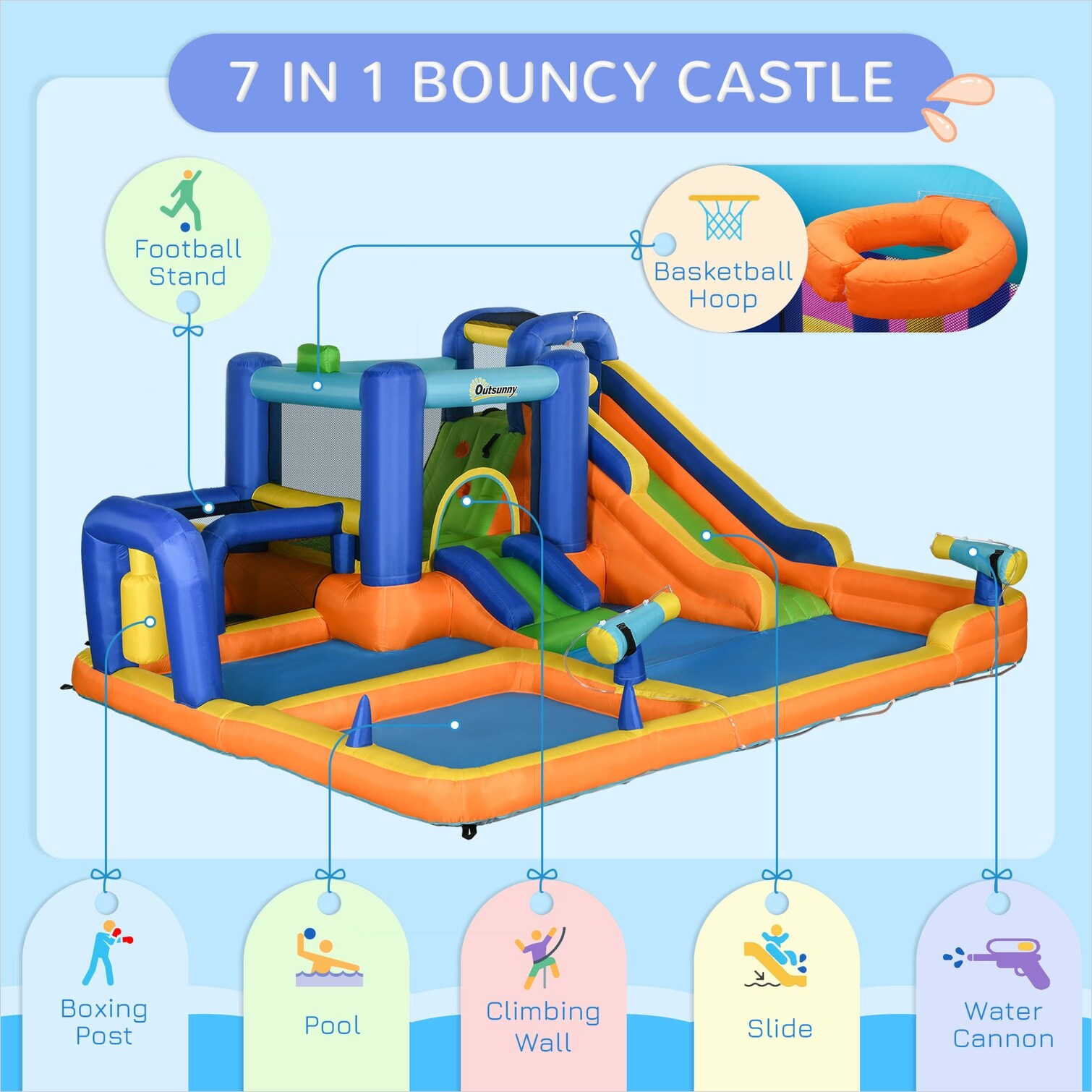 BBabe High-Density Oxford Fabric Inflatable Water Park with Slide ...