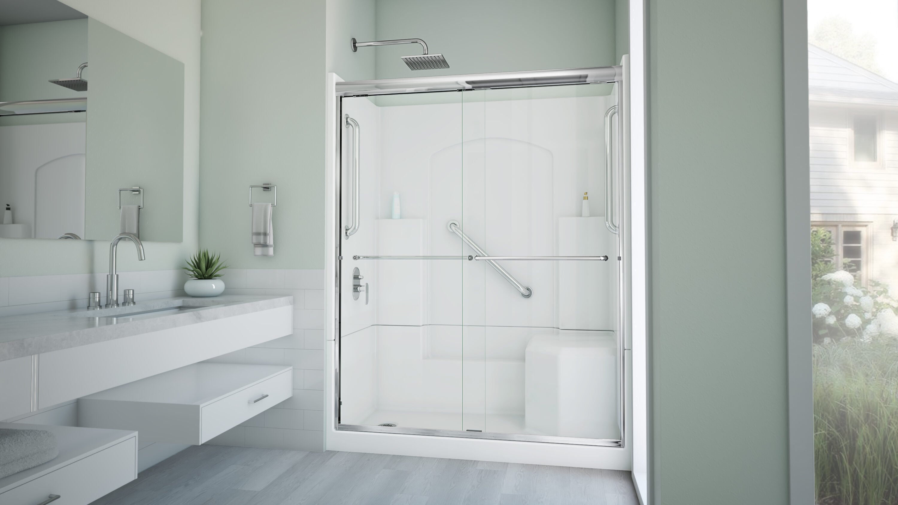 Laurel Mountain L3260SH1S4PRWC1 Alcove-Shower-Kit - View #9