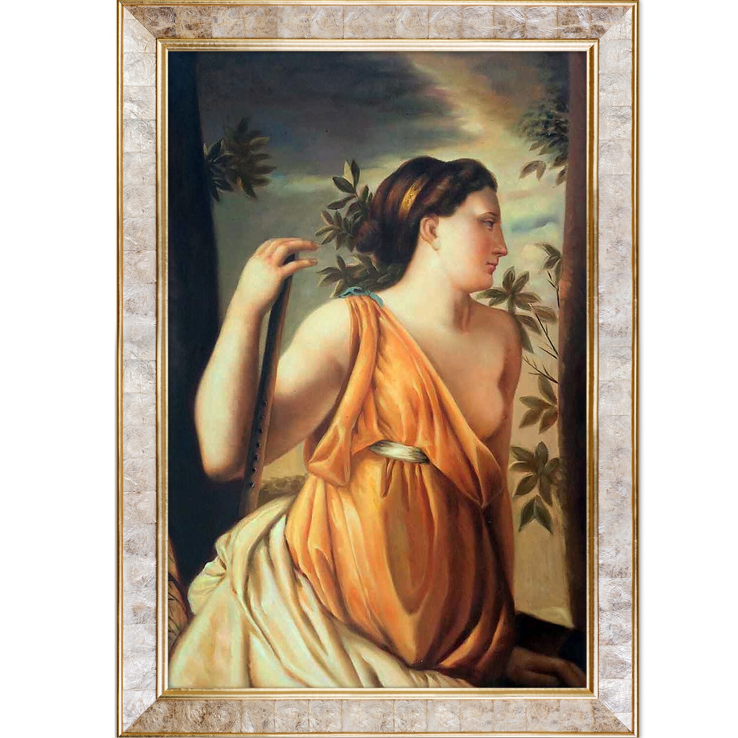 La Pastiche 688576501765 Inspiration Of The Poet (detail), 1629-1630 Nicolas Poussin Framed 30-in H x 42-in W People Canvas Hand-painted Painting