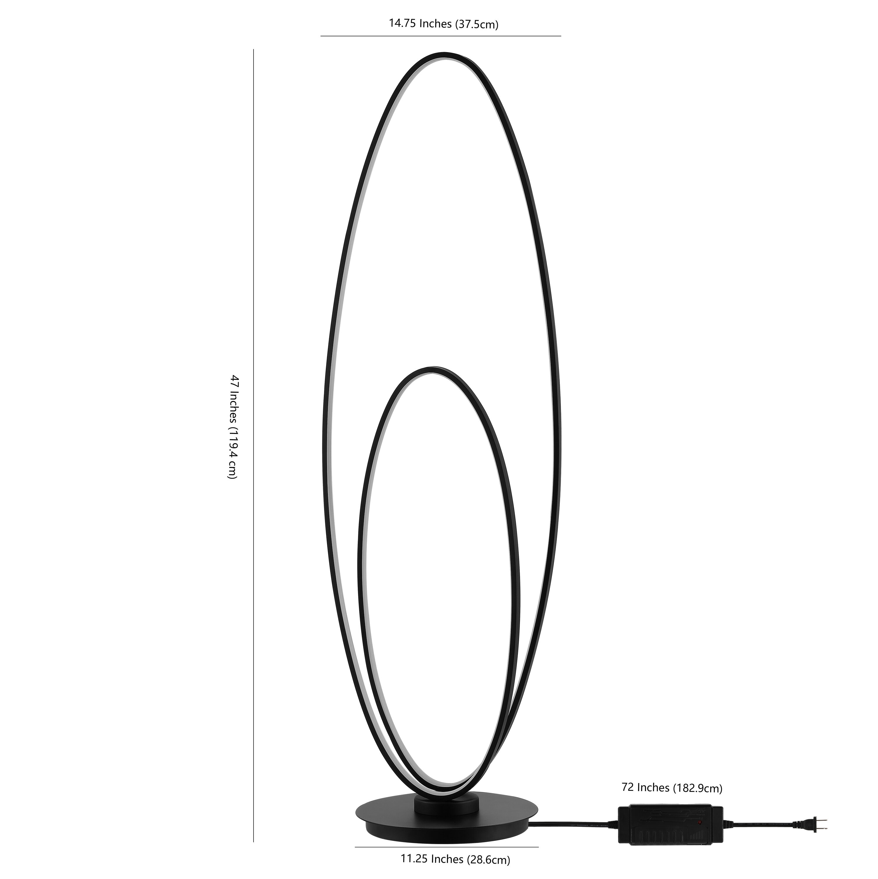 Black Arc Dimmable LED Floor Lamp