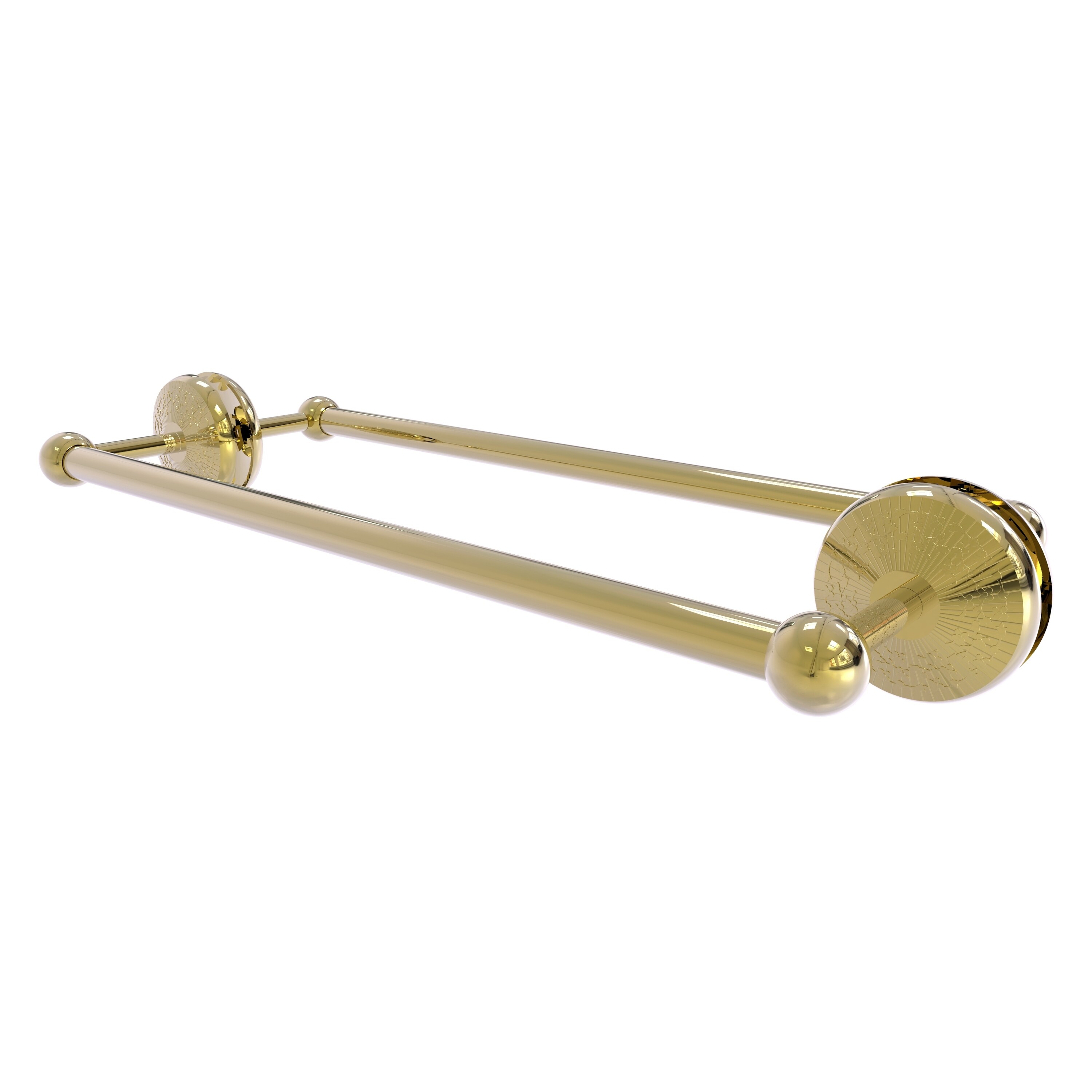 Allied Brass MC-41-BB-18-UNL Monte Carlo 18-in double Unlacquered Brass Wall mount Double Towel Bar