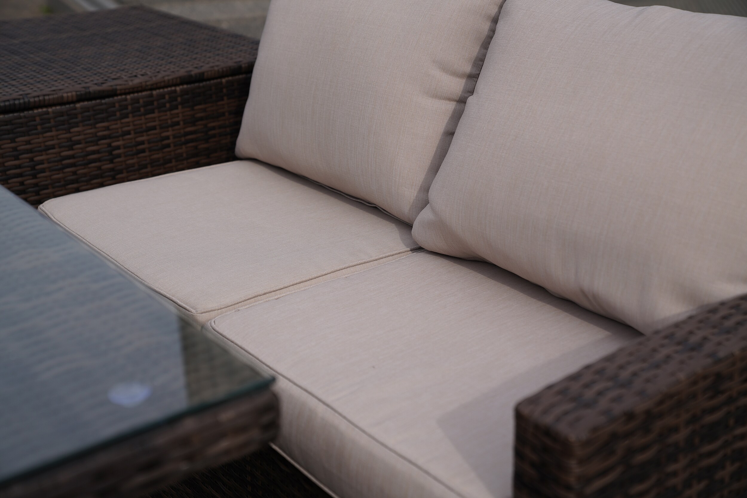 Moda Furnishings Neo 7-Piece Wicker Patio Conversation Set with Brown  Cushions