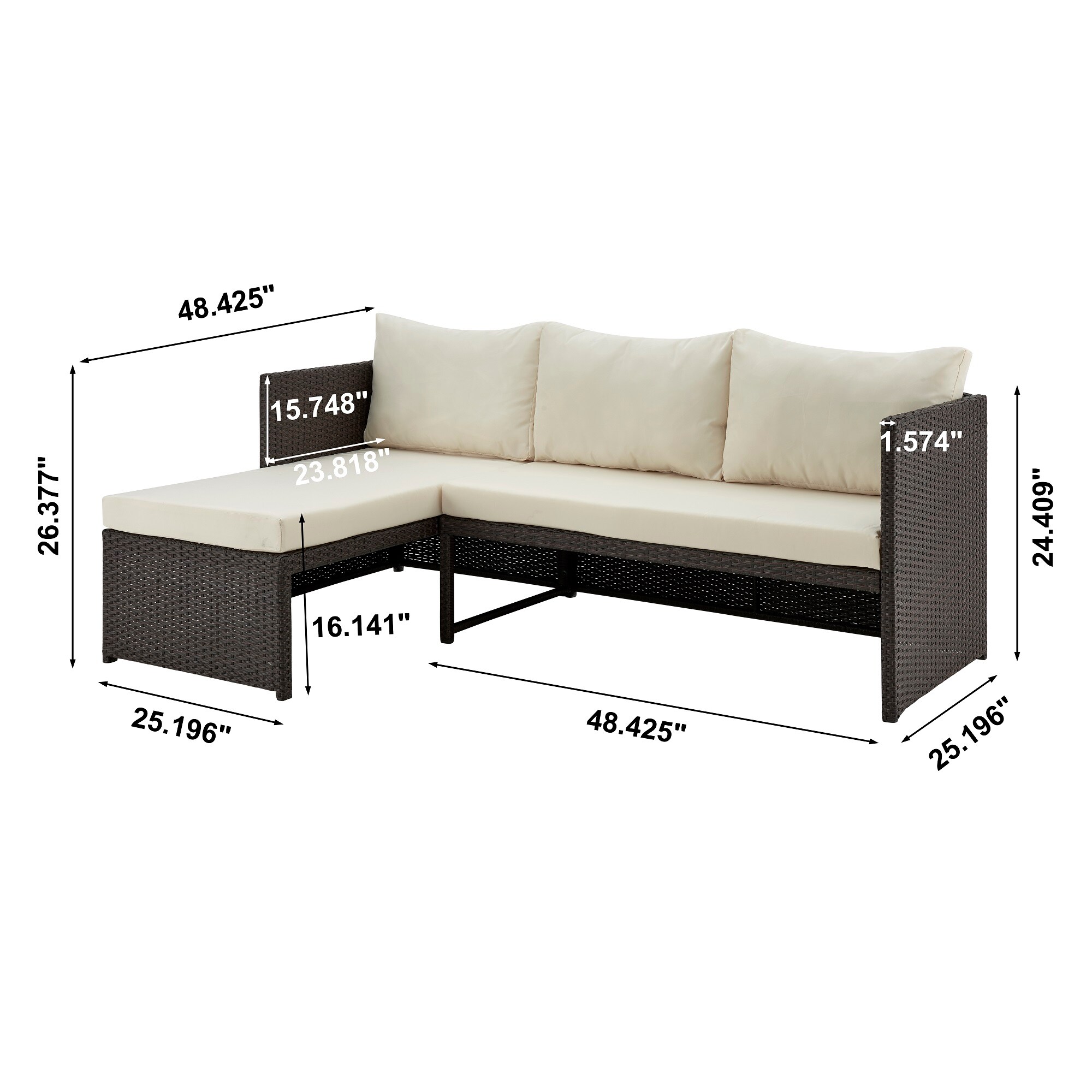LUXEYARD DS-M-BAC05206 Patio-Sofas-Daybeds - View #3