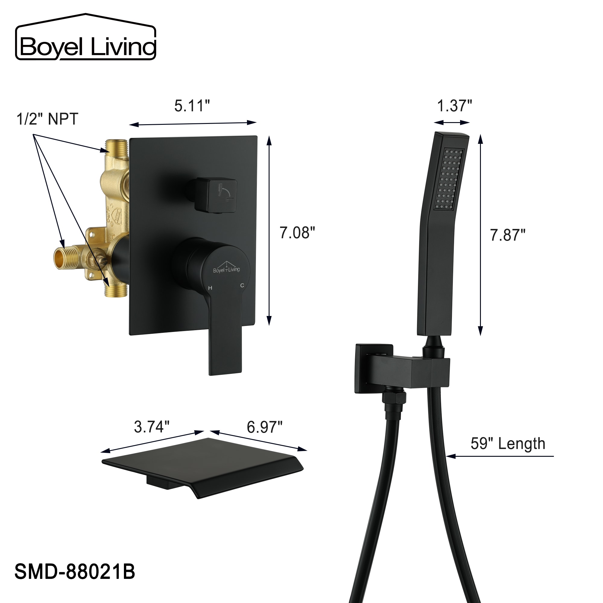 Clihome CSMD-BS880-21B Roman-Tub-Faucets - View #9